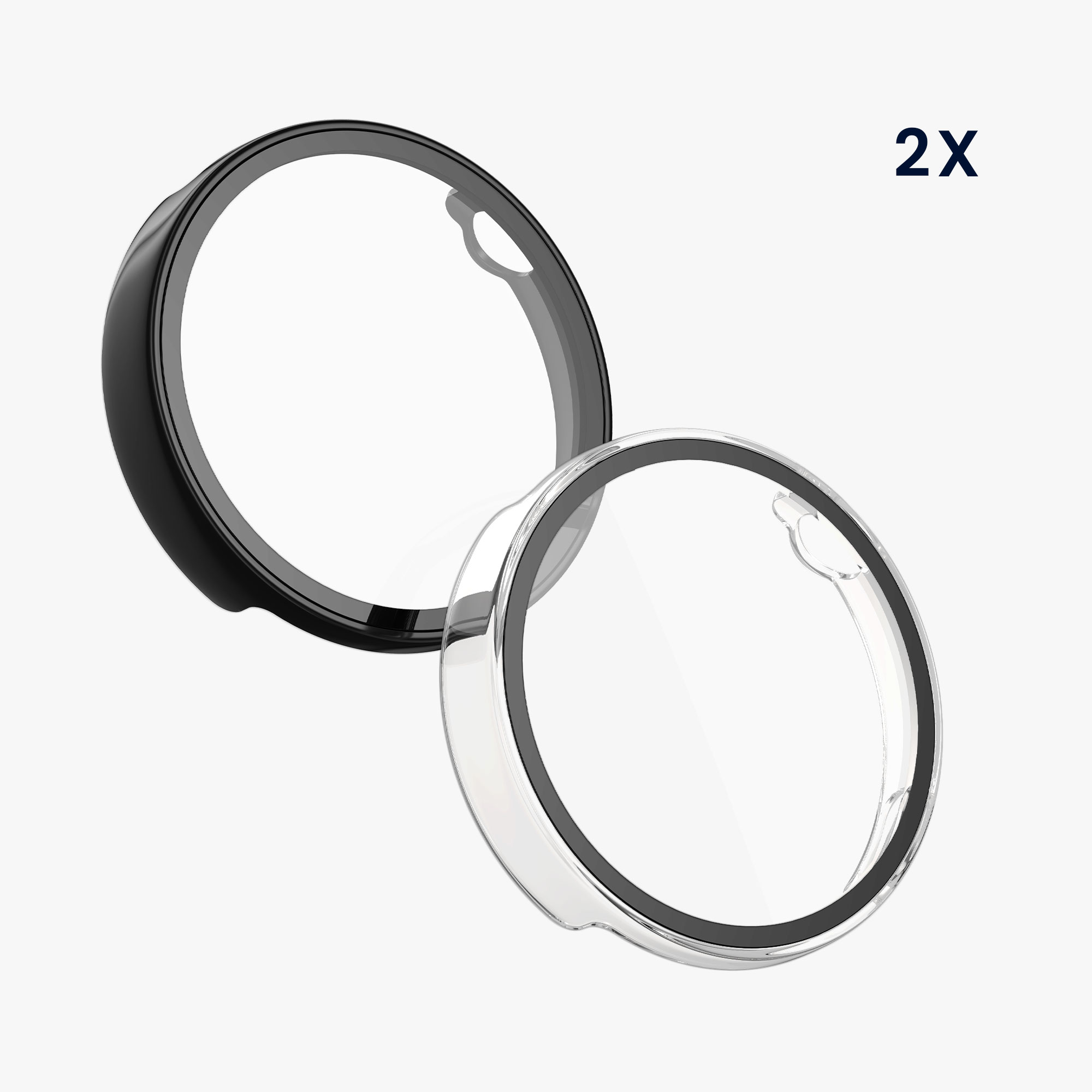 Ochranný kryt se sklem na hodinky kwmobile pro Xiaomi Watch S4 41mm, transparentní / černá, 2 ks