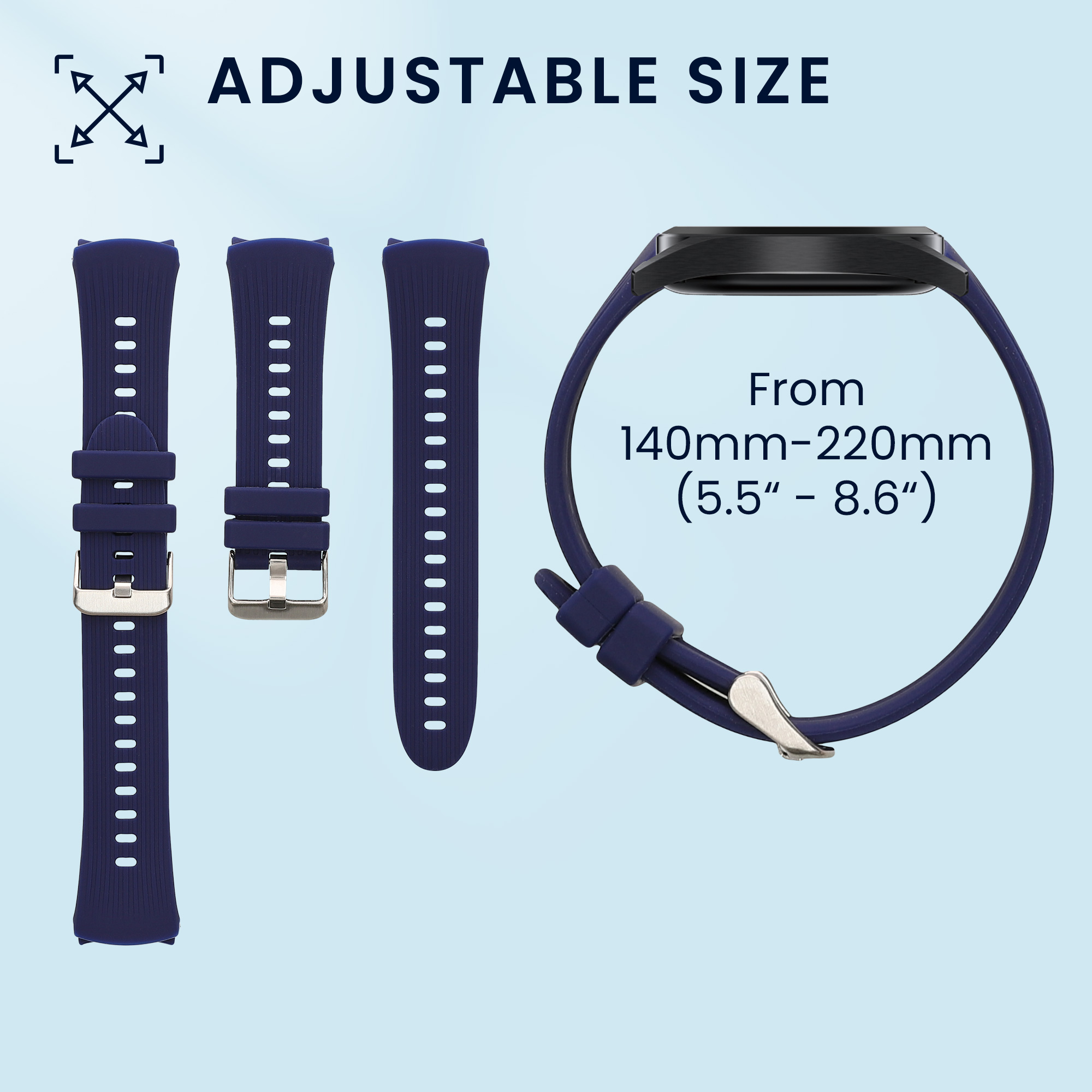 Náhradní řemínky Huawei Watch 5 46mm sada 2 ks černá/tmavě modrá kwmobile