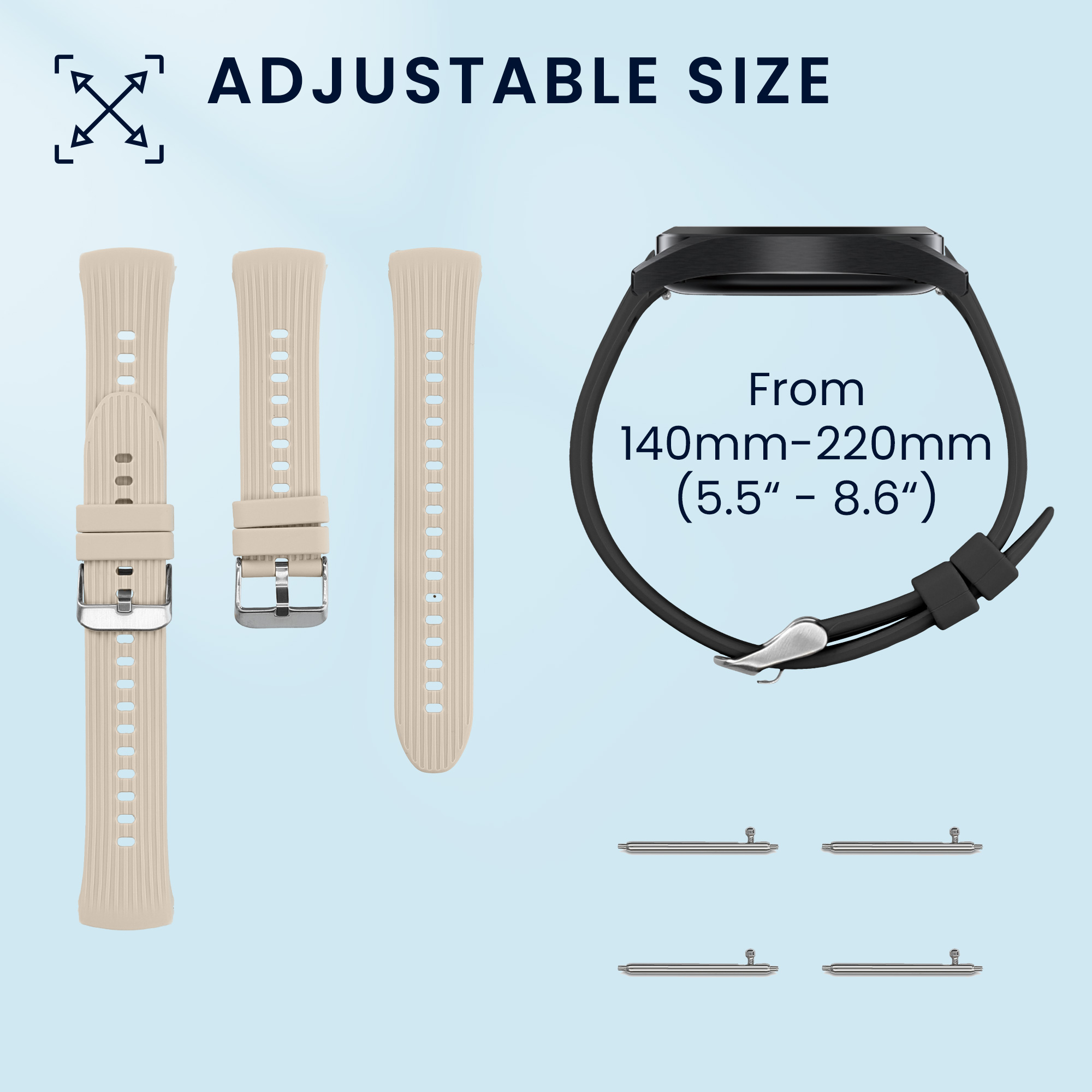 Náhradní řemínky Huawei Watch 5 42mm sada 2 ks černá/béžová kwmobile