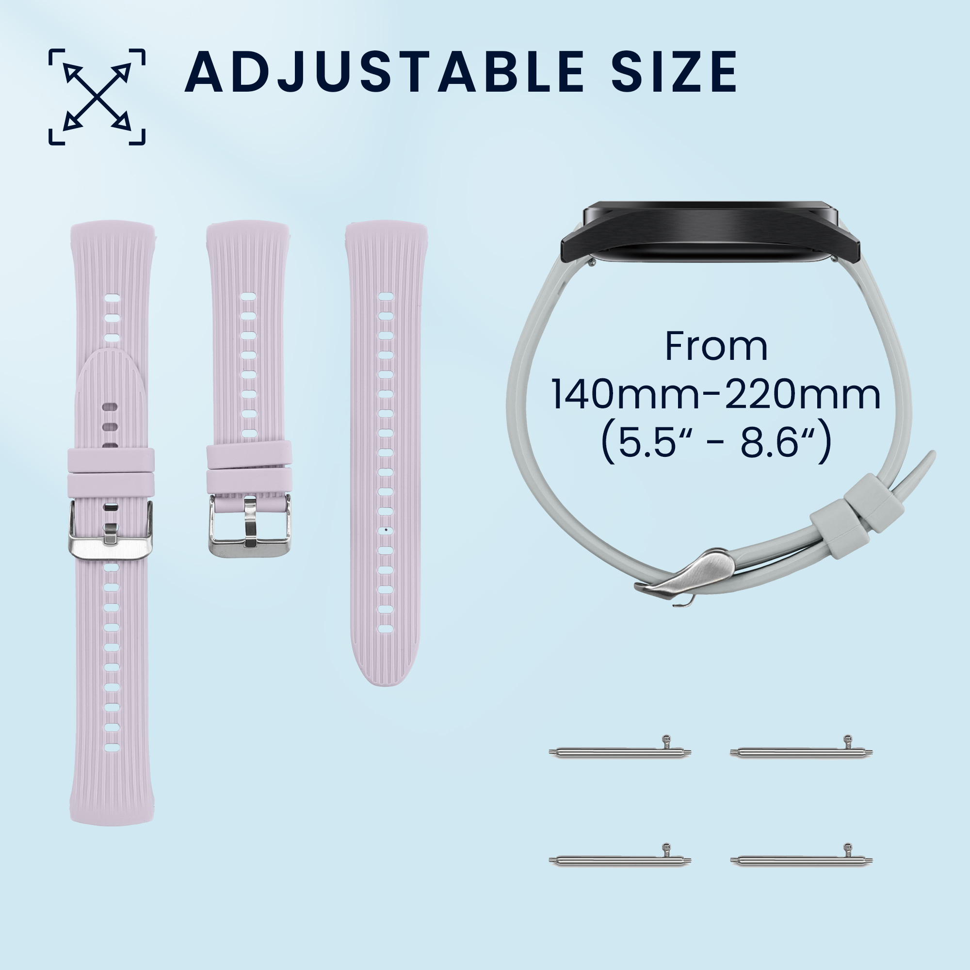 Náhradní řemínky Huawei Watch 5 42mm sada 2 ks levandulová/světle modrá kwmobile