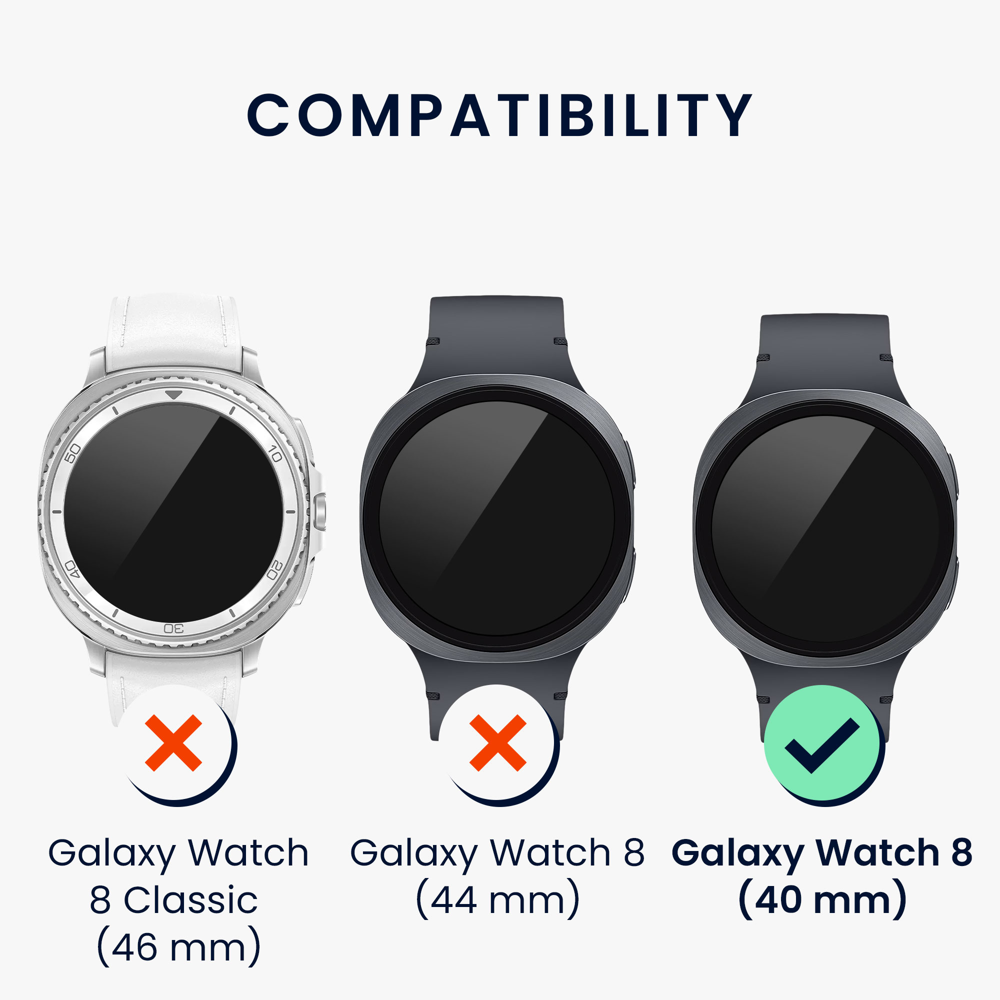Ochranný rámeček na hodinky Galaxy Watch 8 (40mm) kwmobile černý/stříbrný