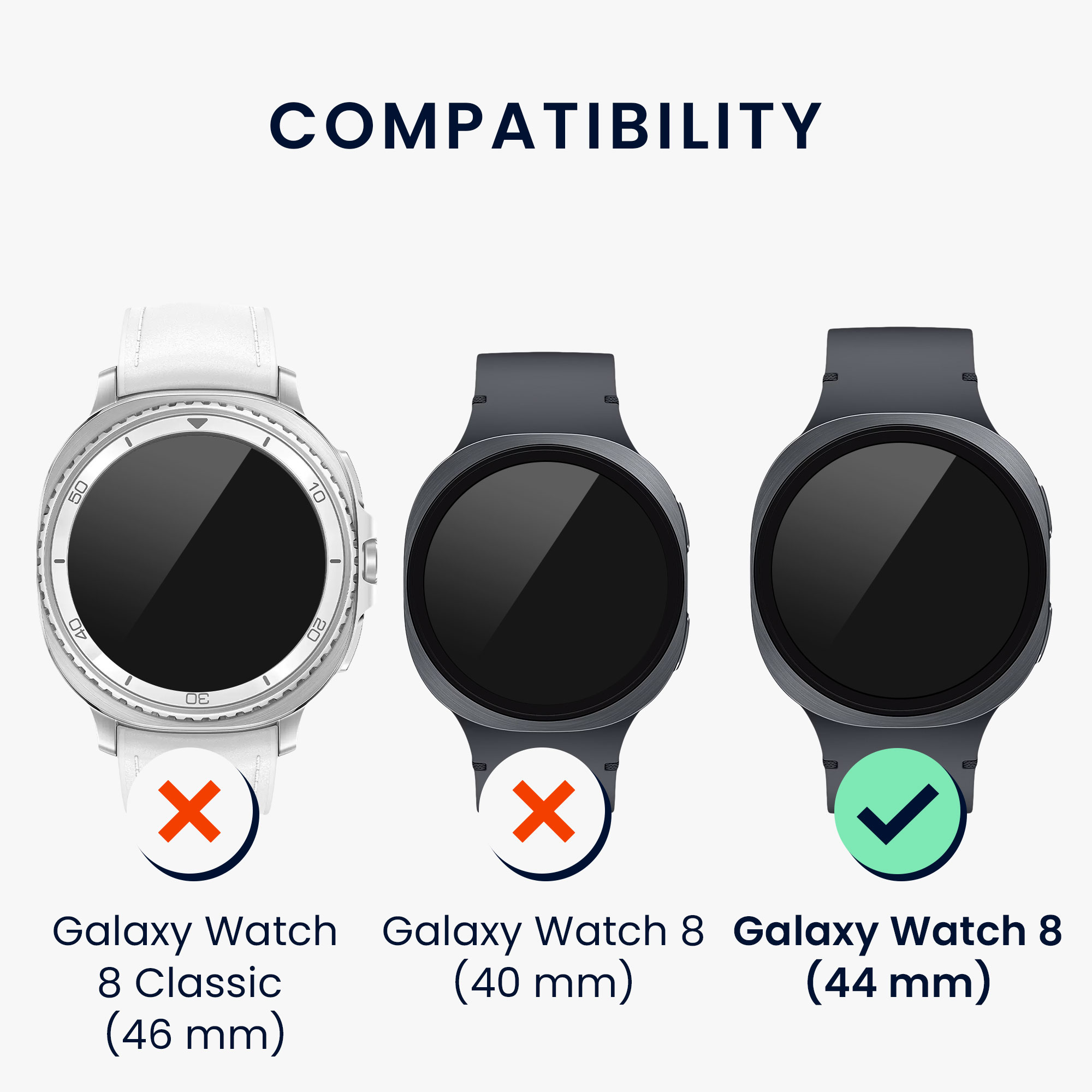 Ochranný rámeček na hodinky Galaxy Watch 8 (44mm) kwmobile černý/stříbrný