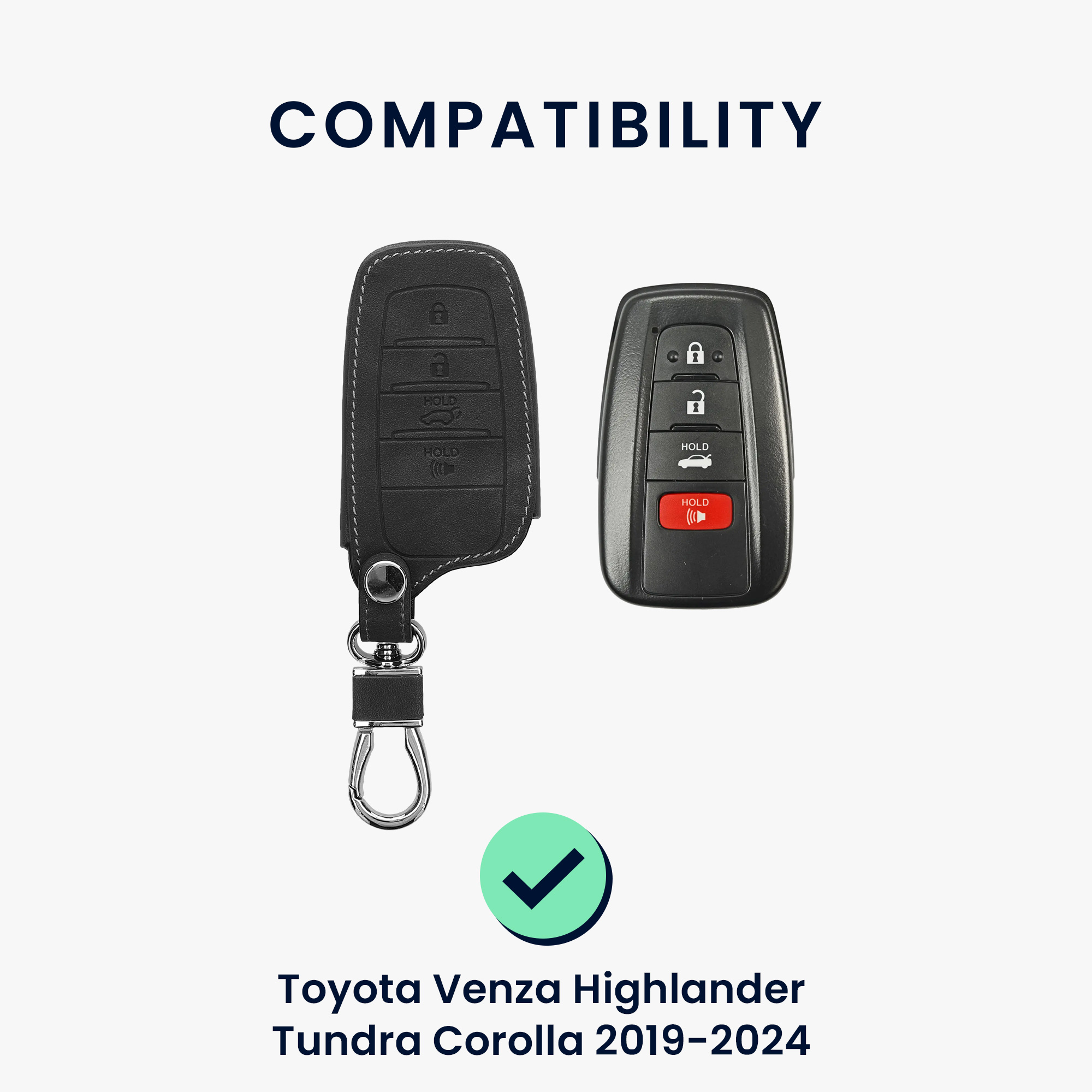 Pouzdro na klíč od auta Toyota Venza Highlander Tundra Corolla 2019-2024 kwmobile - tmavě šedá