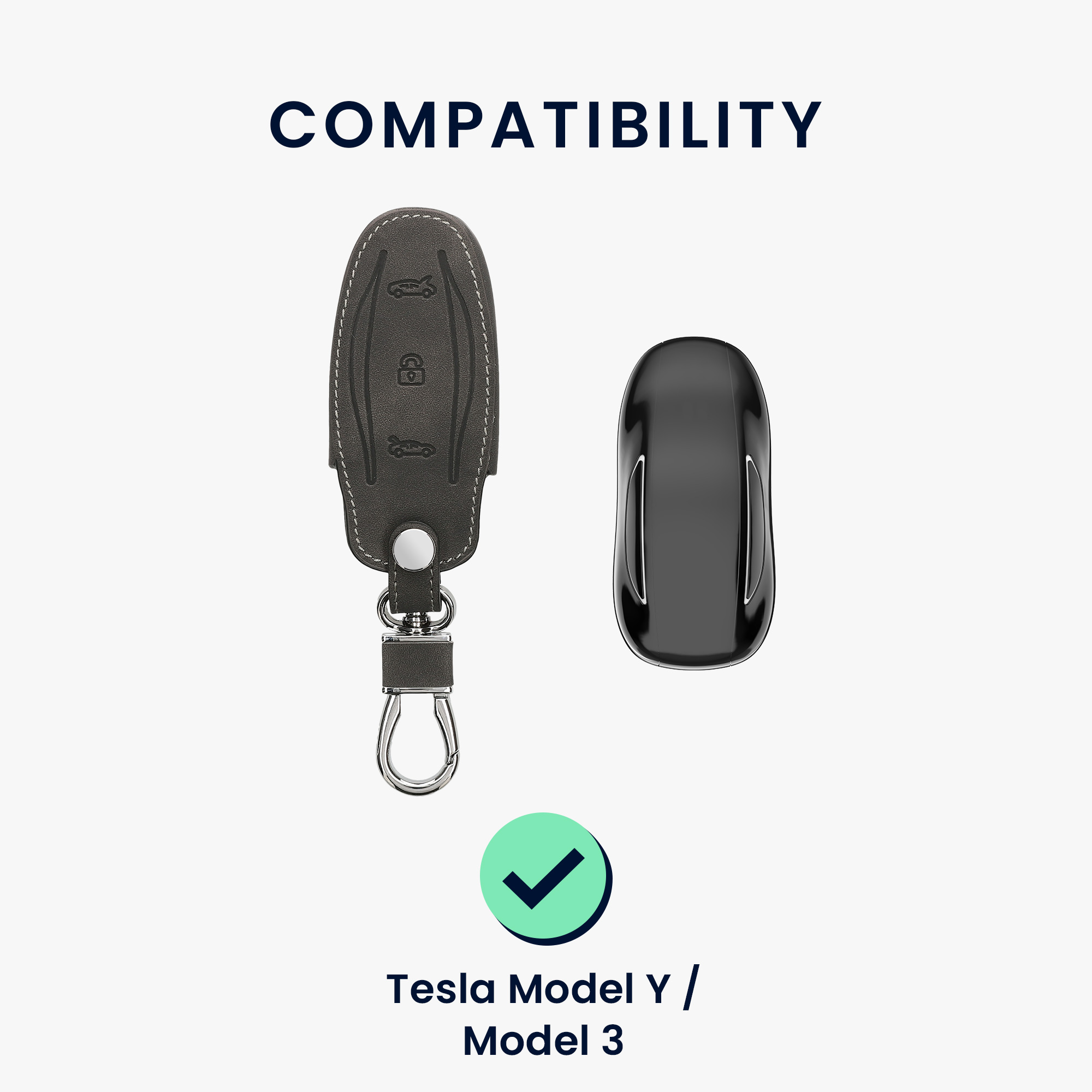 Pouzdro na klíč od auta Tesla Model Y / Model 3 kwmobile - tmavě šedá