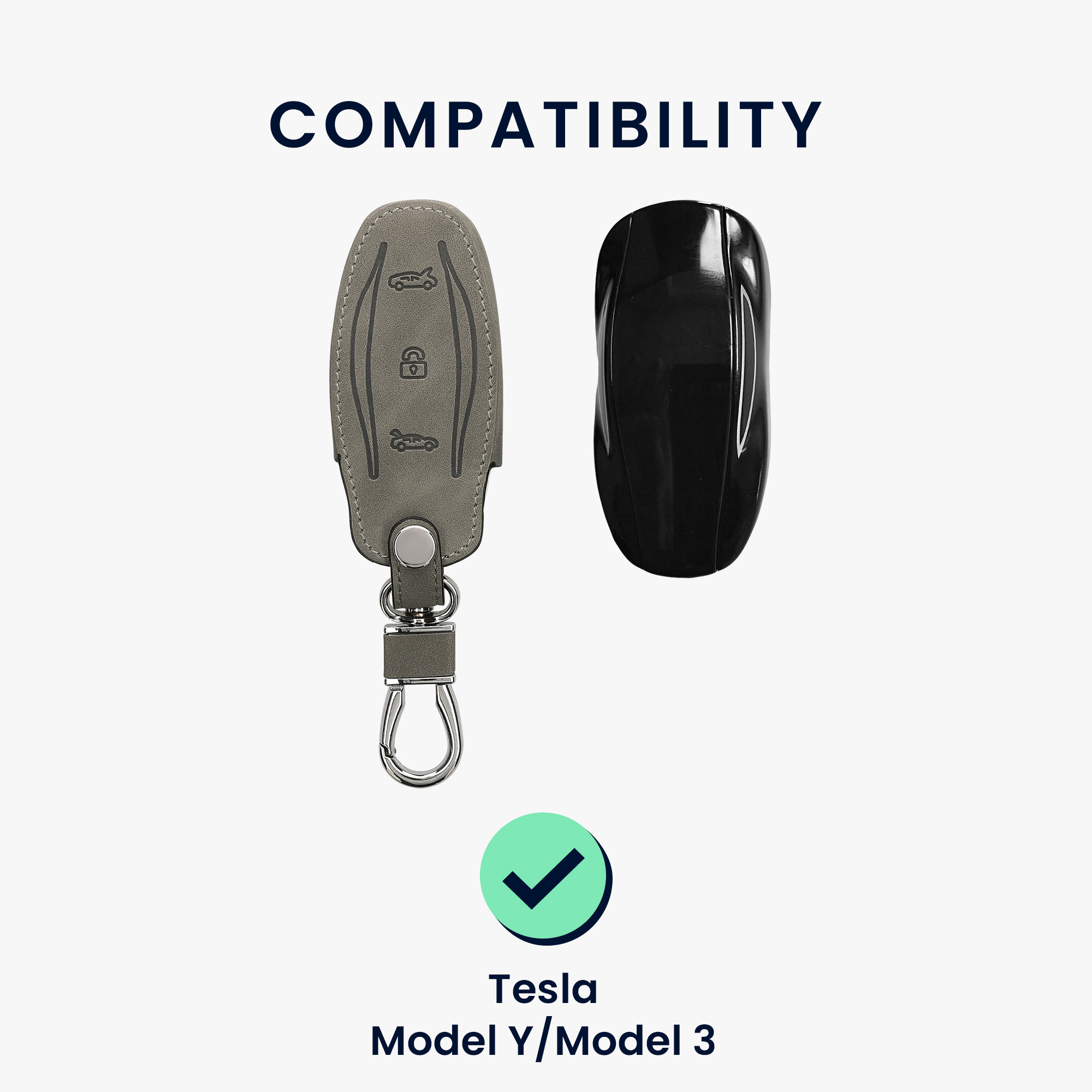 Pouzdro na klíč od auta Tesla Model Y / Model 3 kwmobile - šedá