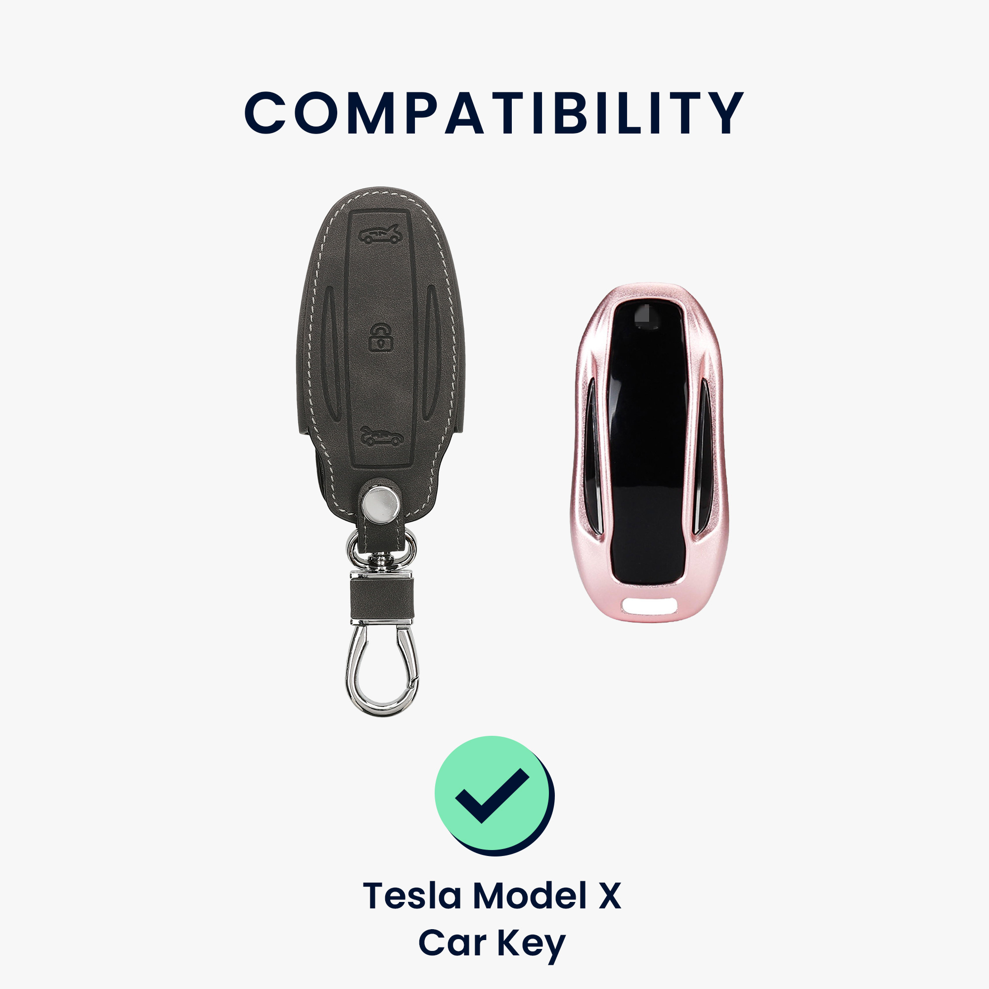 Pouzdro na klíč od auta Tesla Model X kwmobile - tmavě šedá