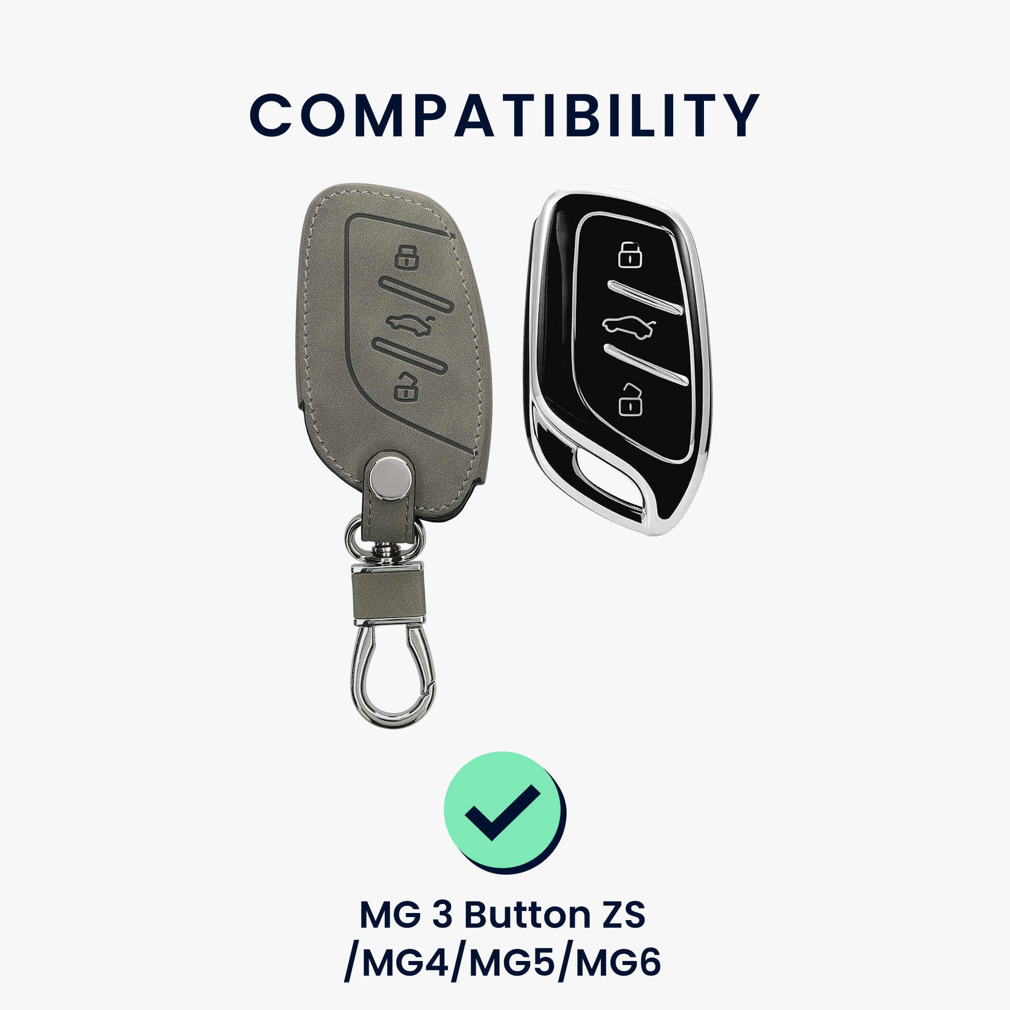 Pouzdro na klíč od auta kwmobile MG 3 tlačítka ZS/MG4/MG5/MG6, šedá