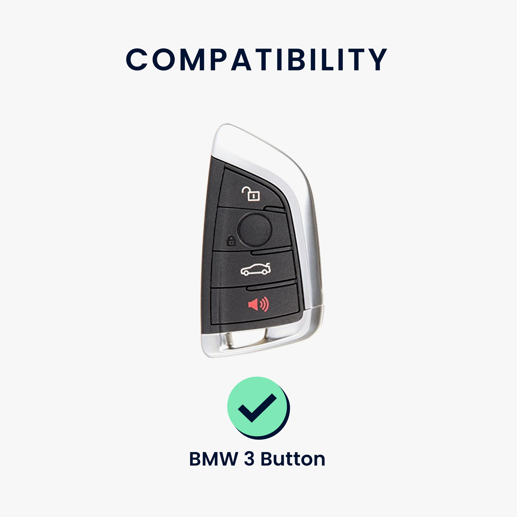 Tpu pouzdro na klíč od auta BMW 3 tlačítka Smart Key protiskluzové matně černé