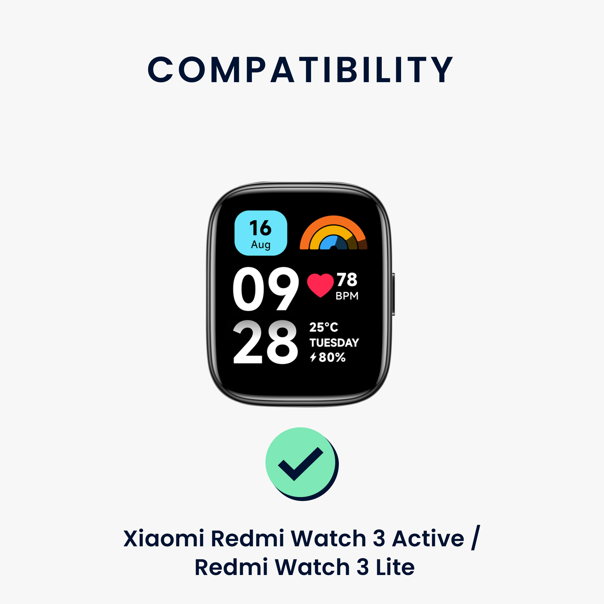 kwmobile řemínek k hodinkám Redmi Watch 3 Active / Redmi Watch 3 Lite - hnědá / černá