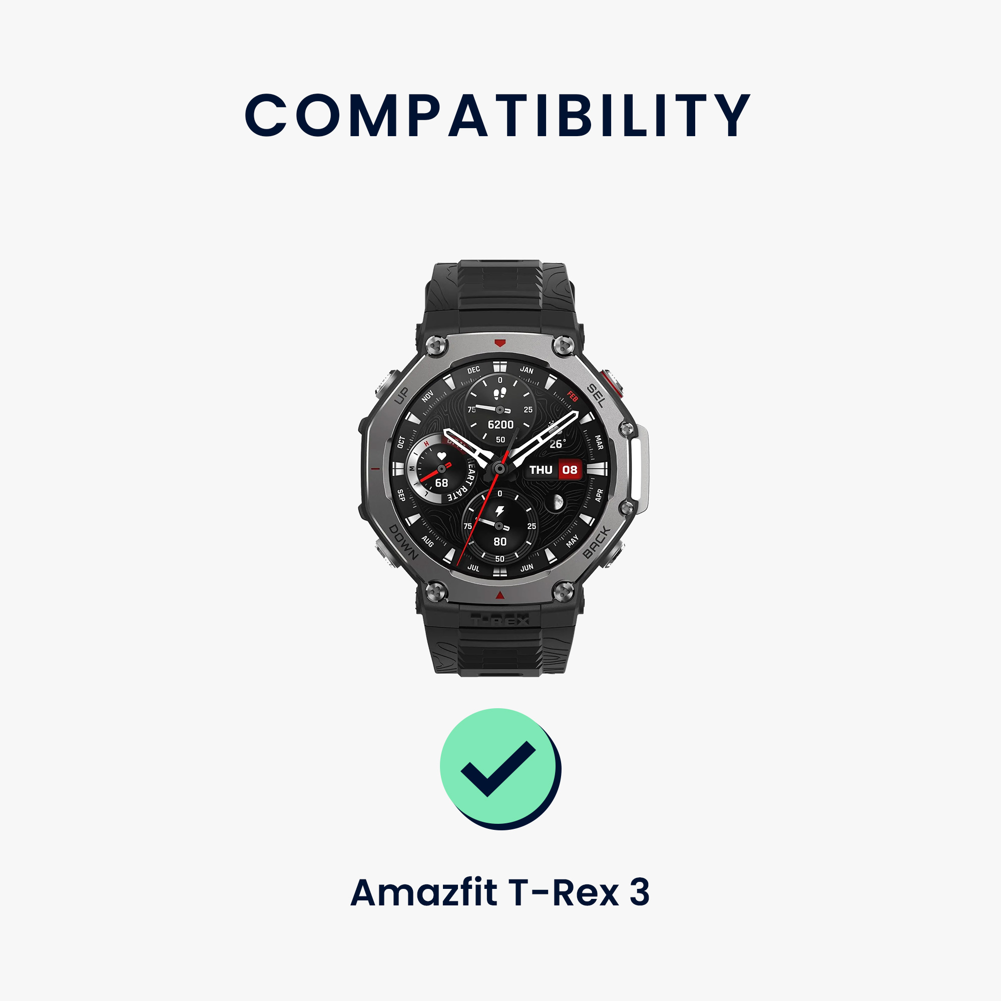 Řemínek pro Amazfit T-Rex 3 kwmobile - hnědá a černá