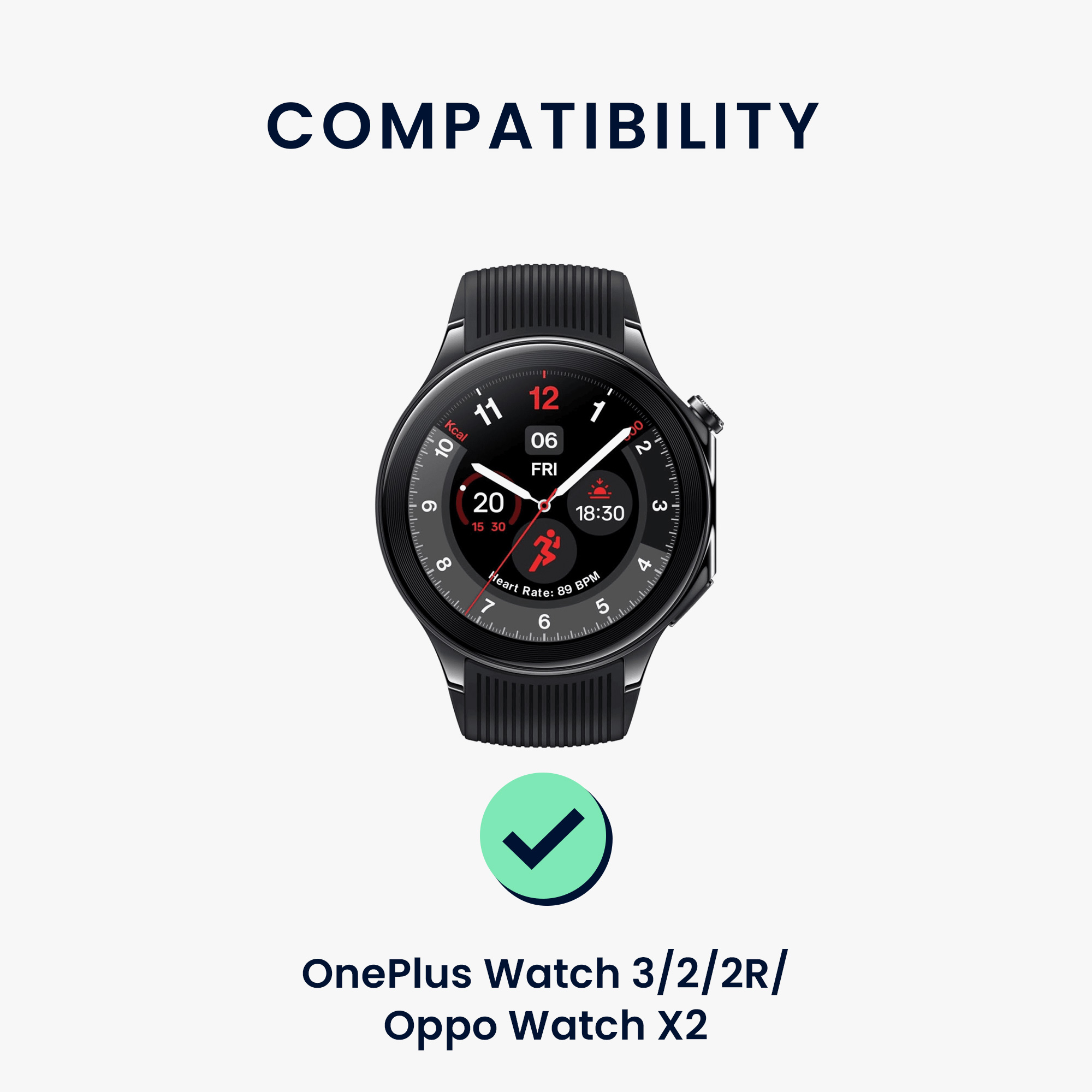 Řemínek kwmobile pro OnePlus Watch 3 / 2 / 2R / Oppo Watch X2 - hnědá / černá