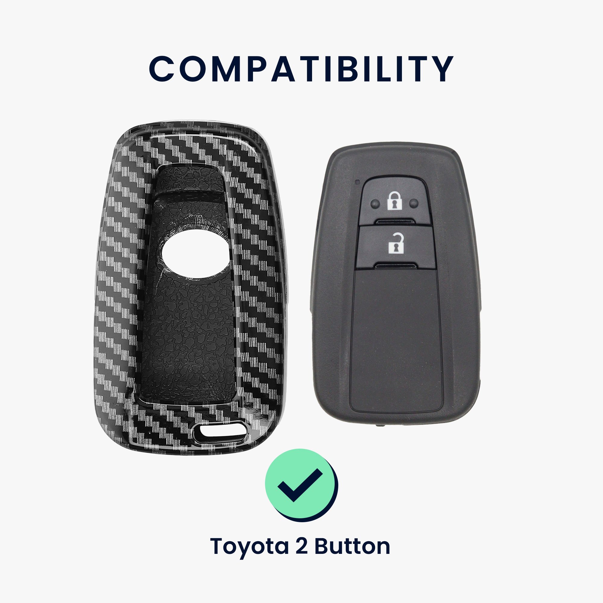 Pouzdro na klíč od auta Toyota 2 Button Car Key Smart Key kwmobile - karbonově černá