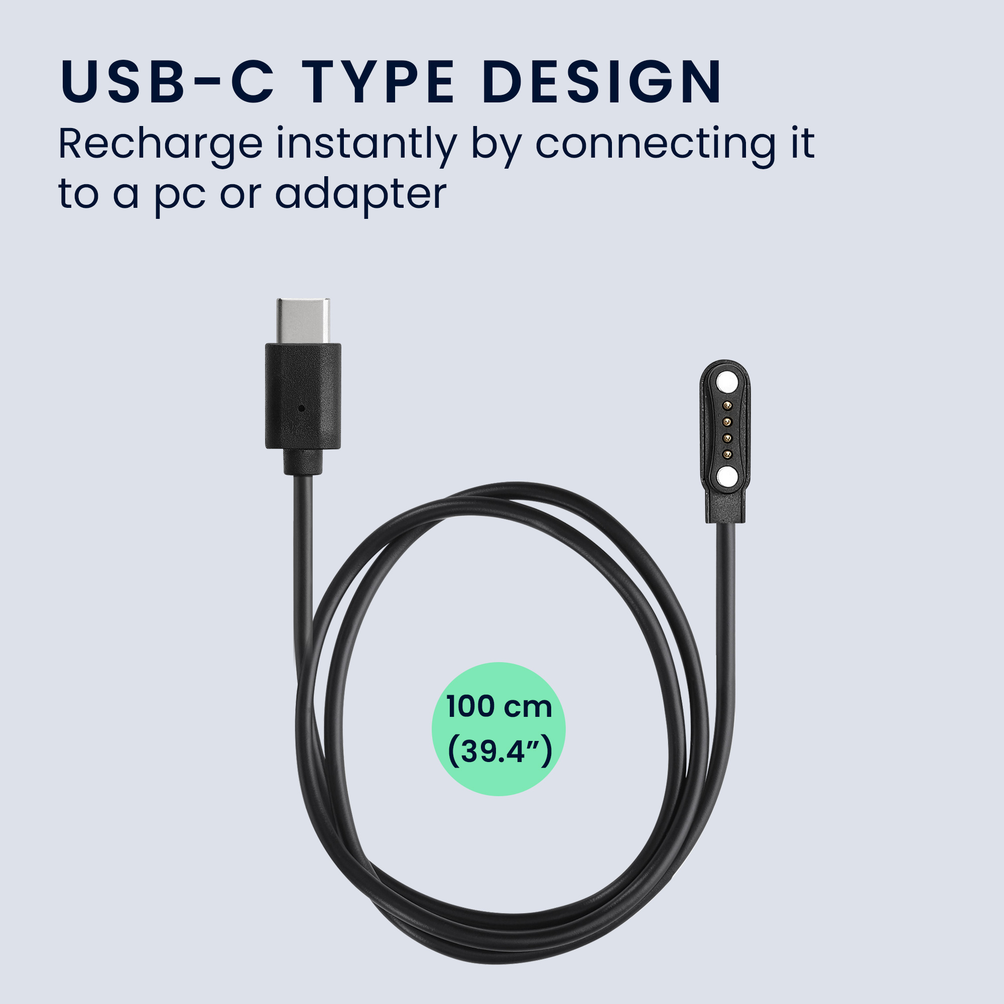 Nabíjecí kabel kwmobile pro PLAUD Note AI Voice Recoder Charge Cable, černá