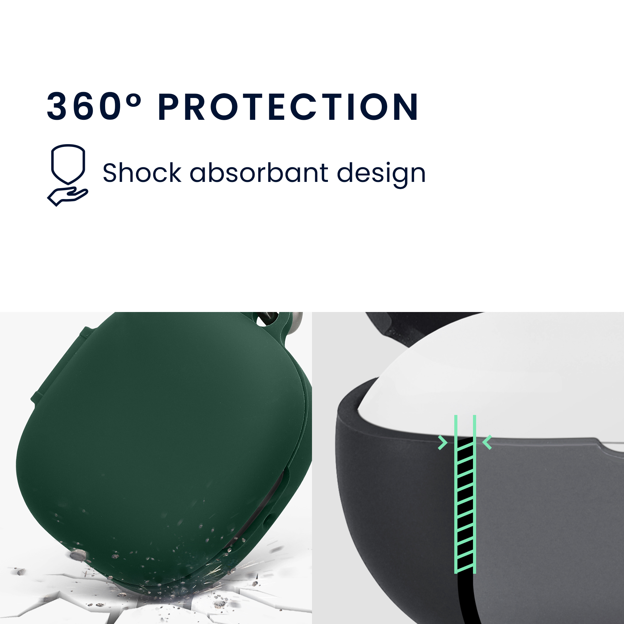 Pouzdro na sluchátka kwmobile pro Xiaomi OpenWear Stereo Pro, tmavě zelená