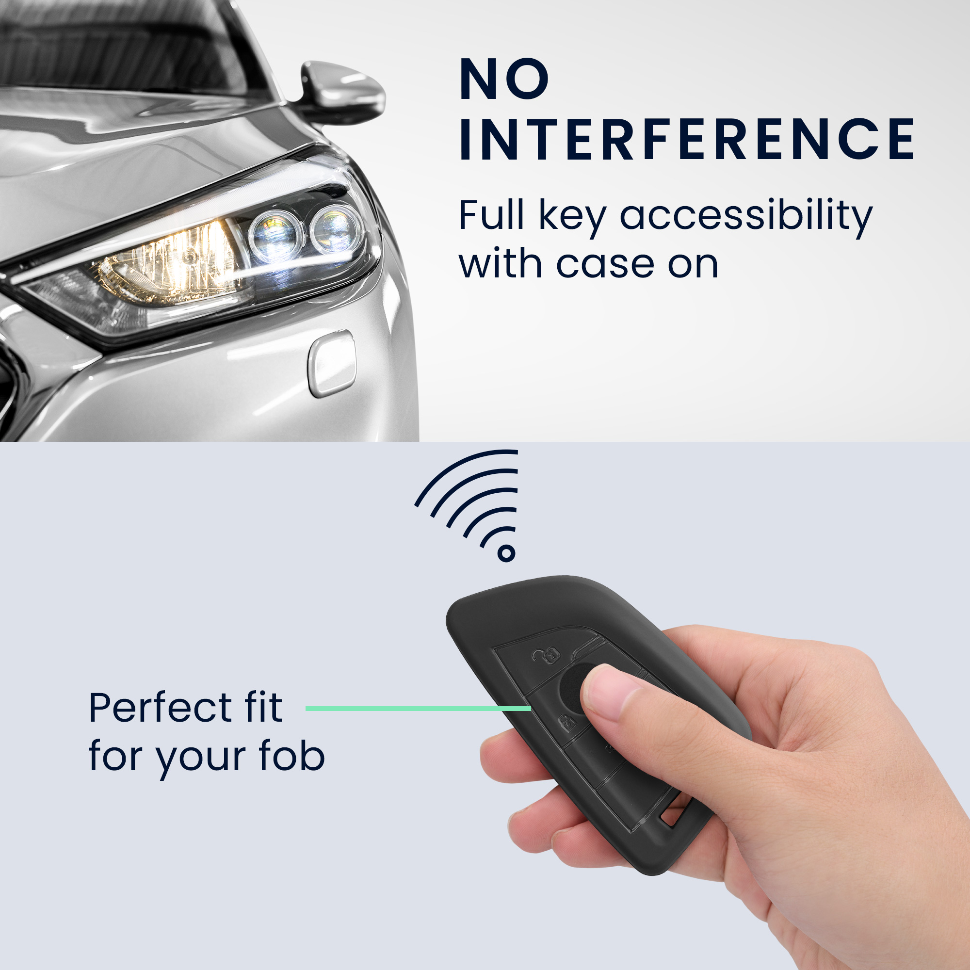Tpu pouzdro na klíč od auta s kroužkem BMW 3 tlačítka Smart Key Key Ring šedé