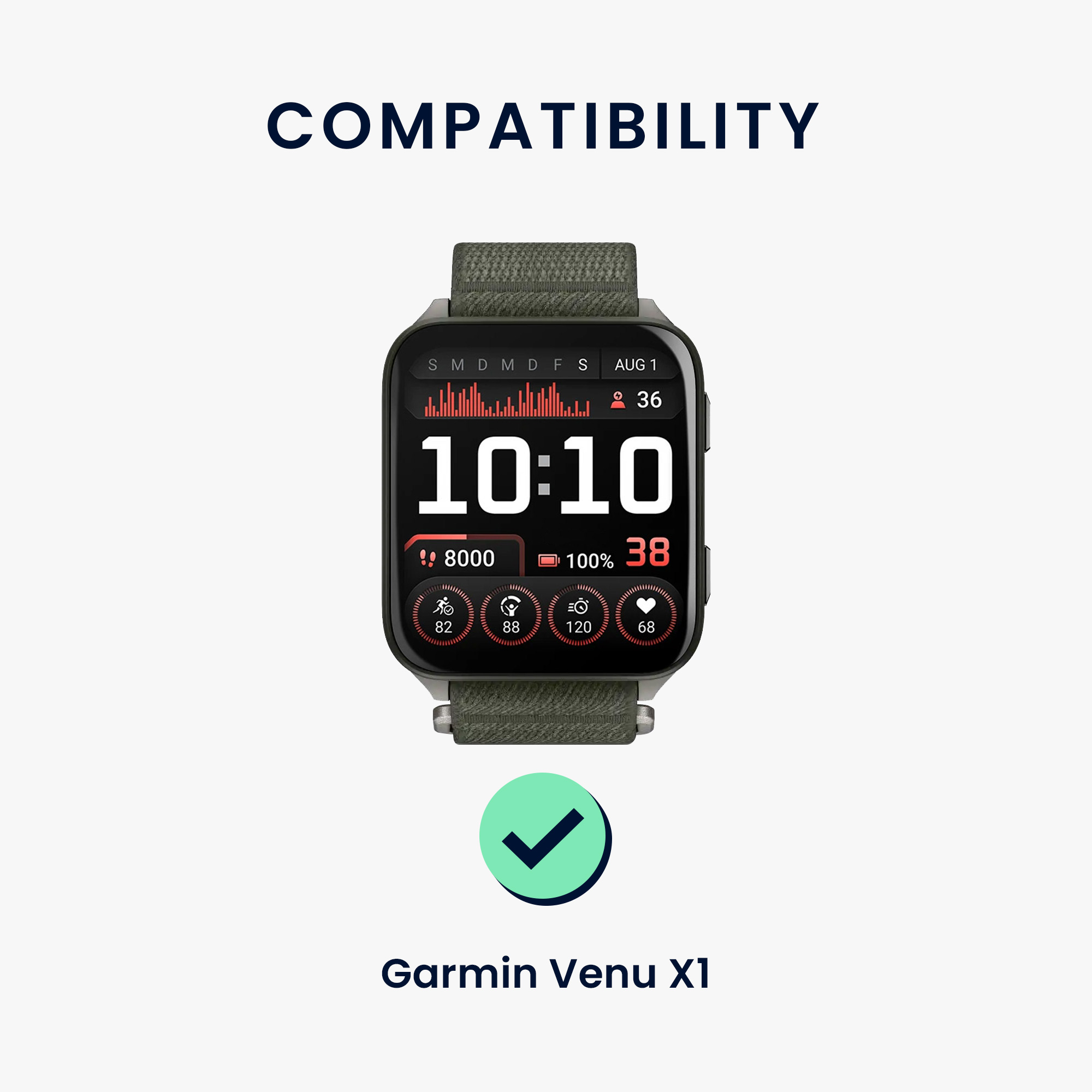 Řemínek kwmobile pro Garmin Venu X1 - zelená
