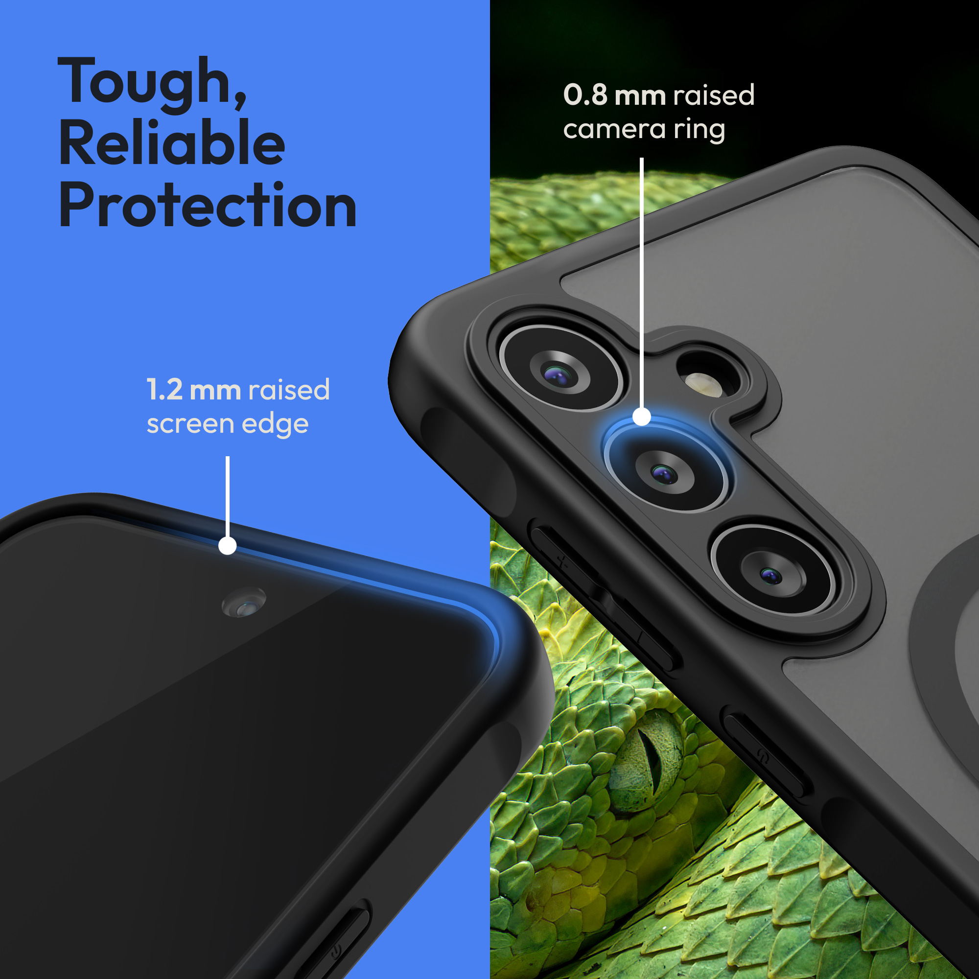 Kryt na mobil Samsung Galaxy A55 5G Oakshield TPU MagSafe ochrana kamery + ochranné sklo černý