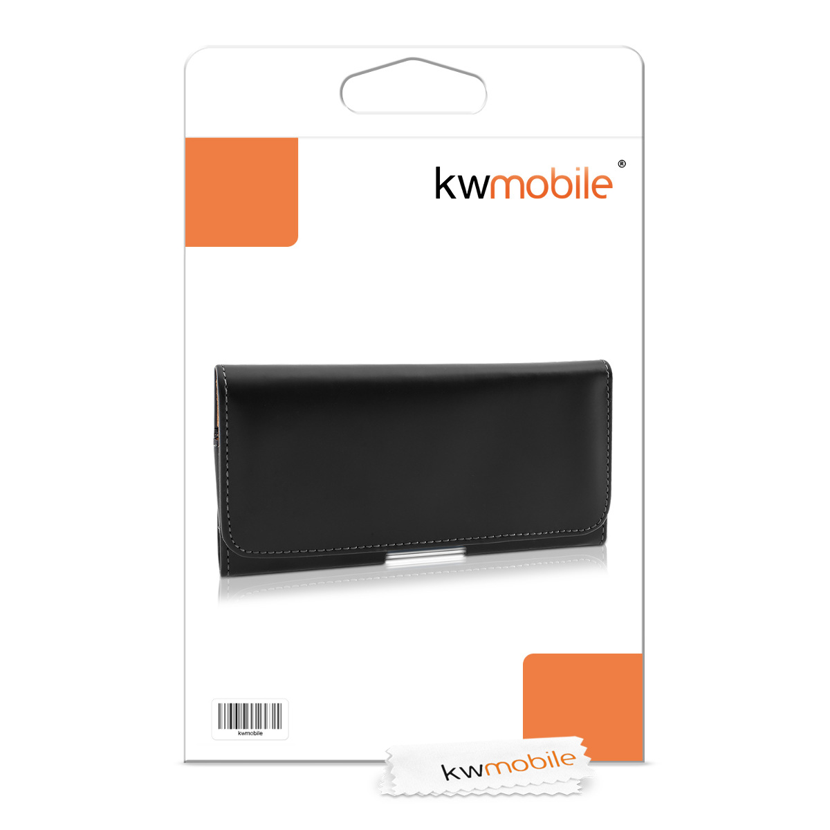 kwmobile univerzální pouzdro na mobil L 6.5", PU kůže, černá