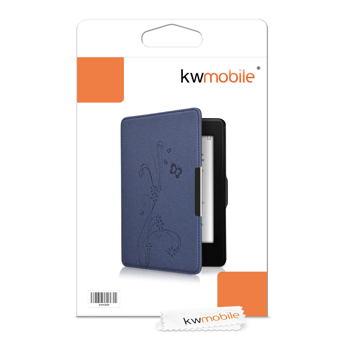 Pouzdro na čtečku kwmobile Kindle Paperwhite - Butterfly Tendril - tmavě modrá