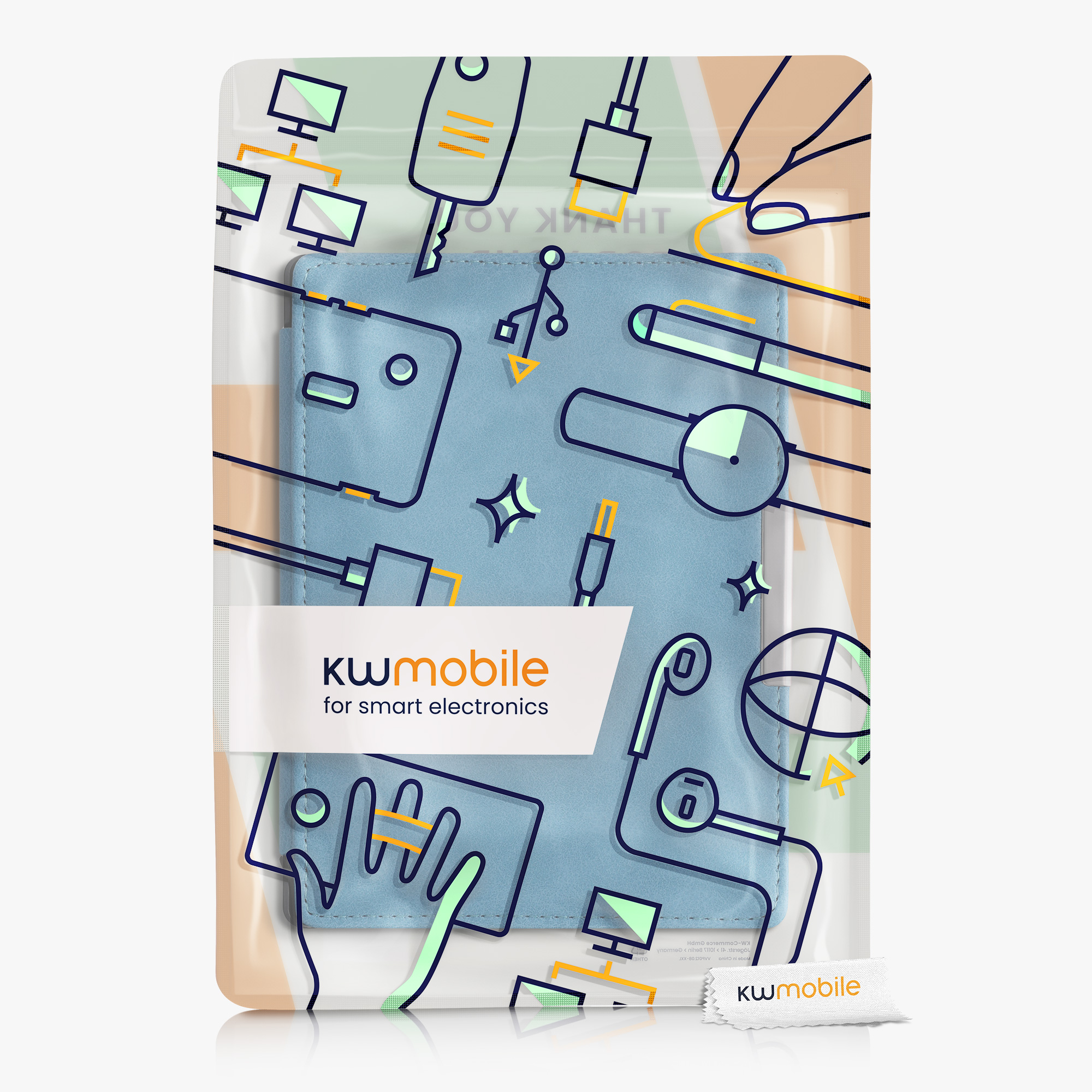 Flip pouzdro na čtečku Kobo Aura H2O Edition 1 petrolejové se stojánkem