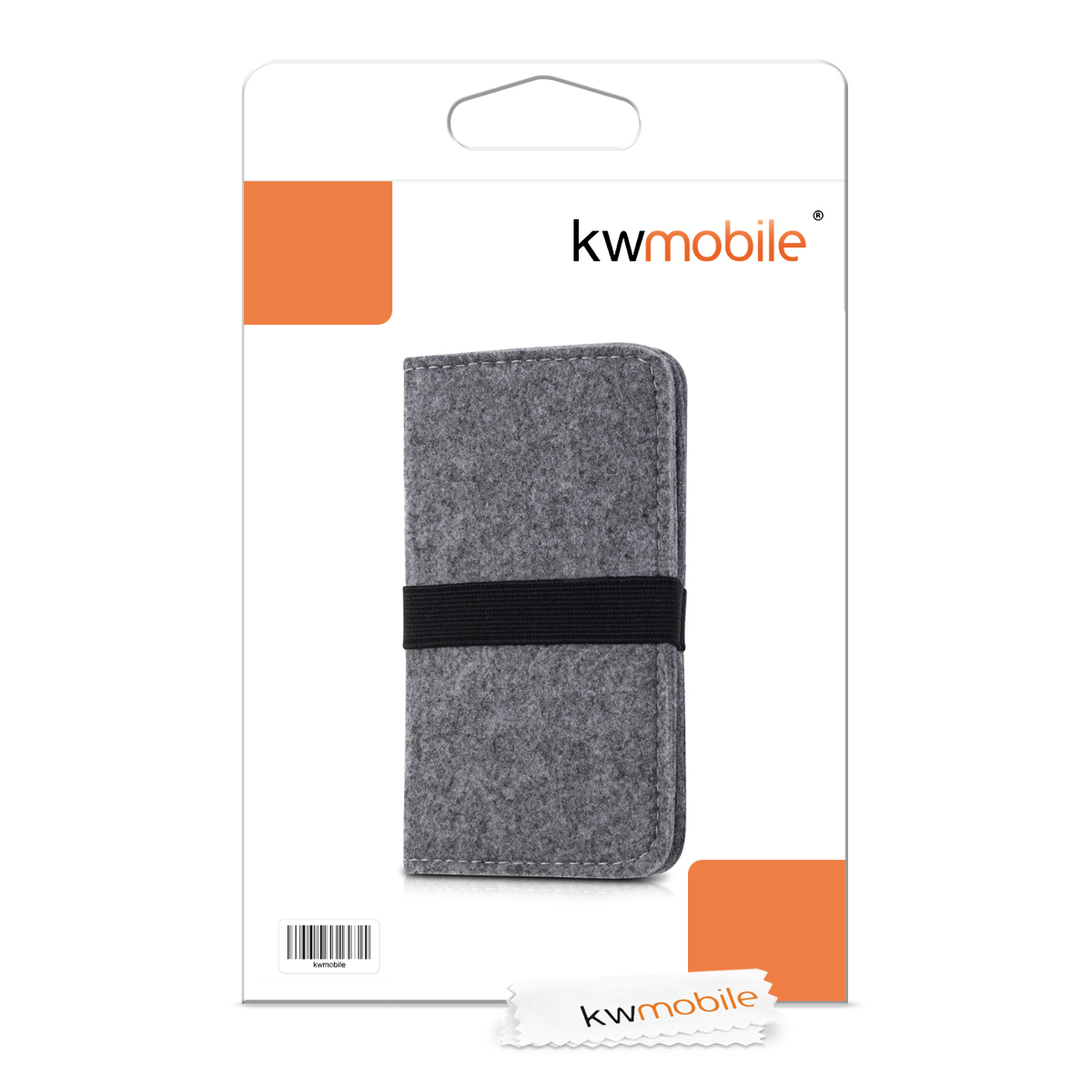 kwmobile univerzální pouzdro na mobil L 6.5", plsť, šedá