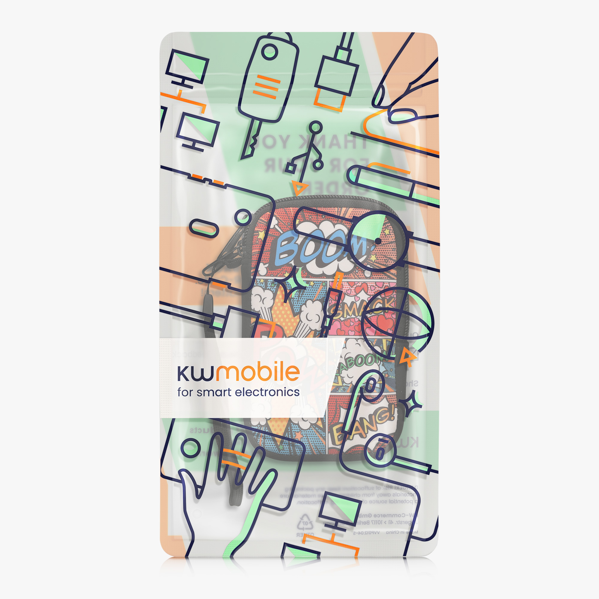 Univerzální pouzdro na mobil Smartphone Size S kwmobile - comic book symbols multicolor