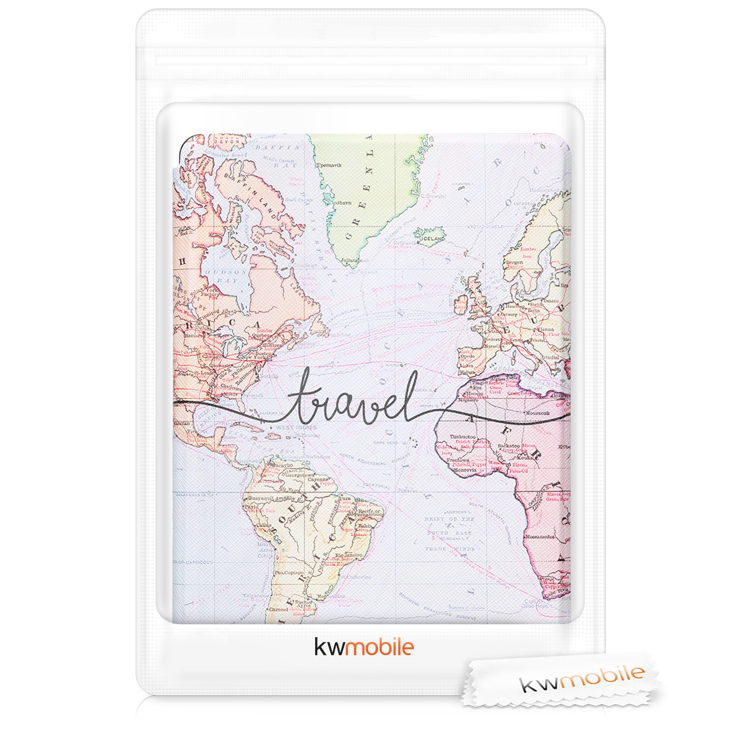 Pouzdro na čtečku kwmobile pro Kobo Glo HD / Touch 2.0 - Travel Black / vícebarevná
