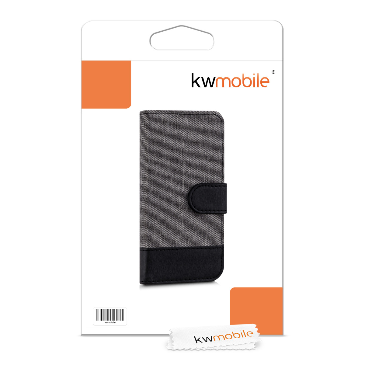 Flipové pouzdro kwmobile pro iPhone SE (1. generace 2016) / iPhone 5 / iPhone 5S - šedá / černá