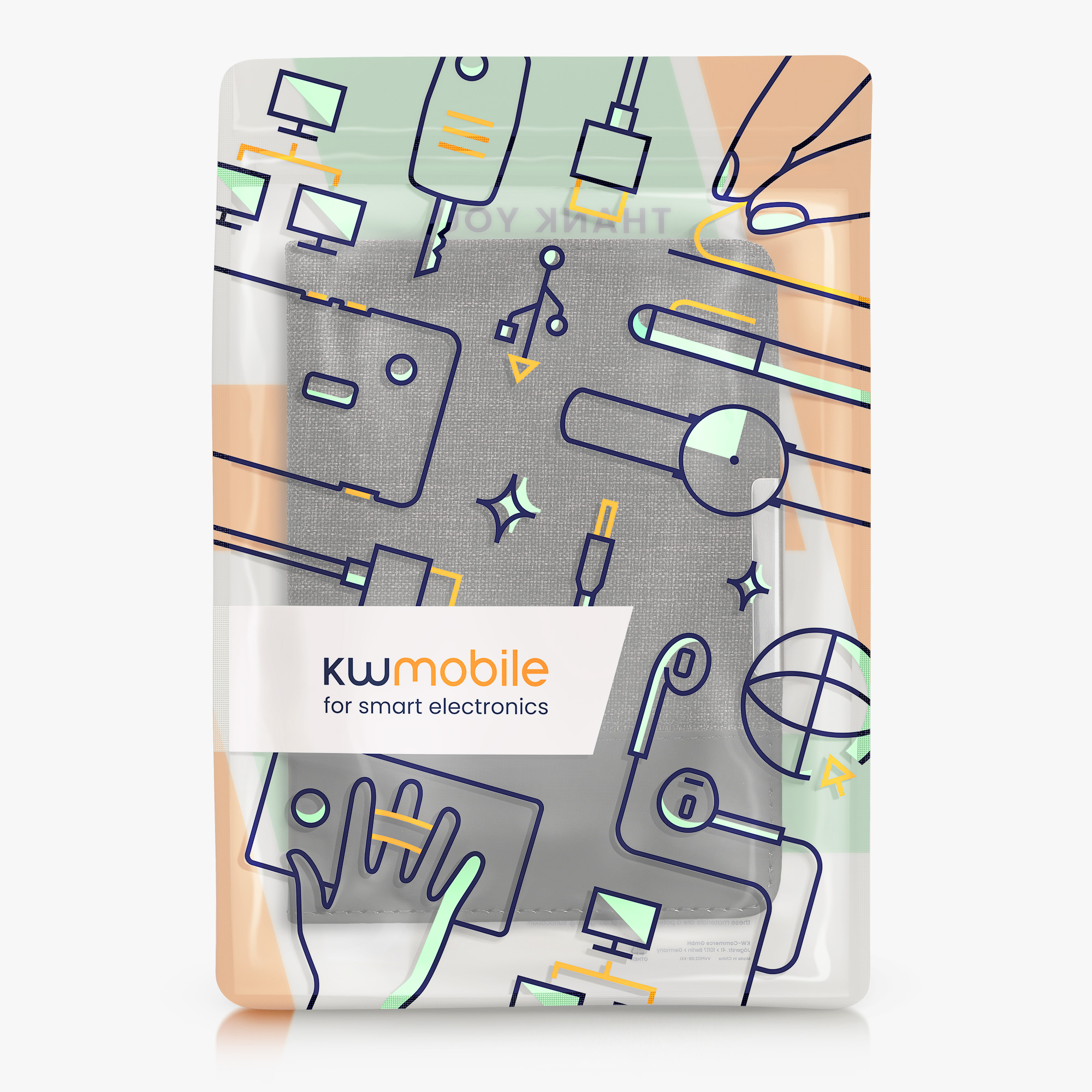Pouzdro na čtečku Tolino Shine 2 HD kwmobile - antracitová / černá