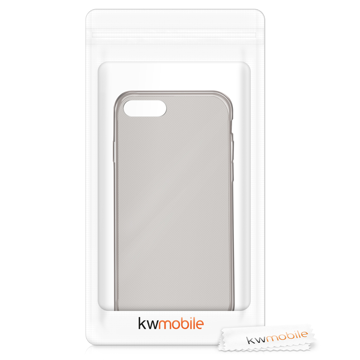Transparentní TPU kryt kwmobile pro iPhone SE 2022/2020/8/7 - černá / transparentní