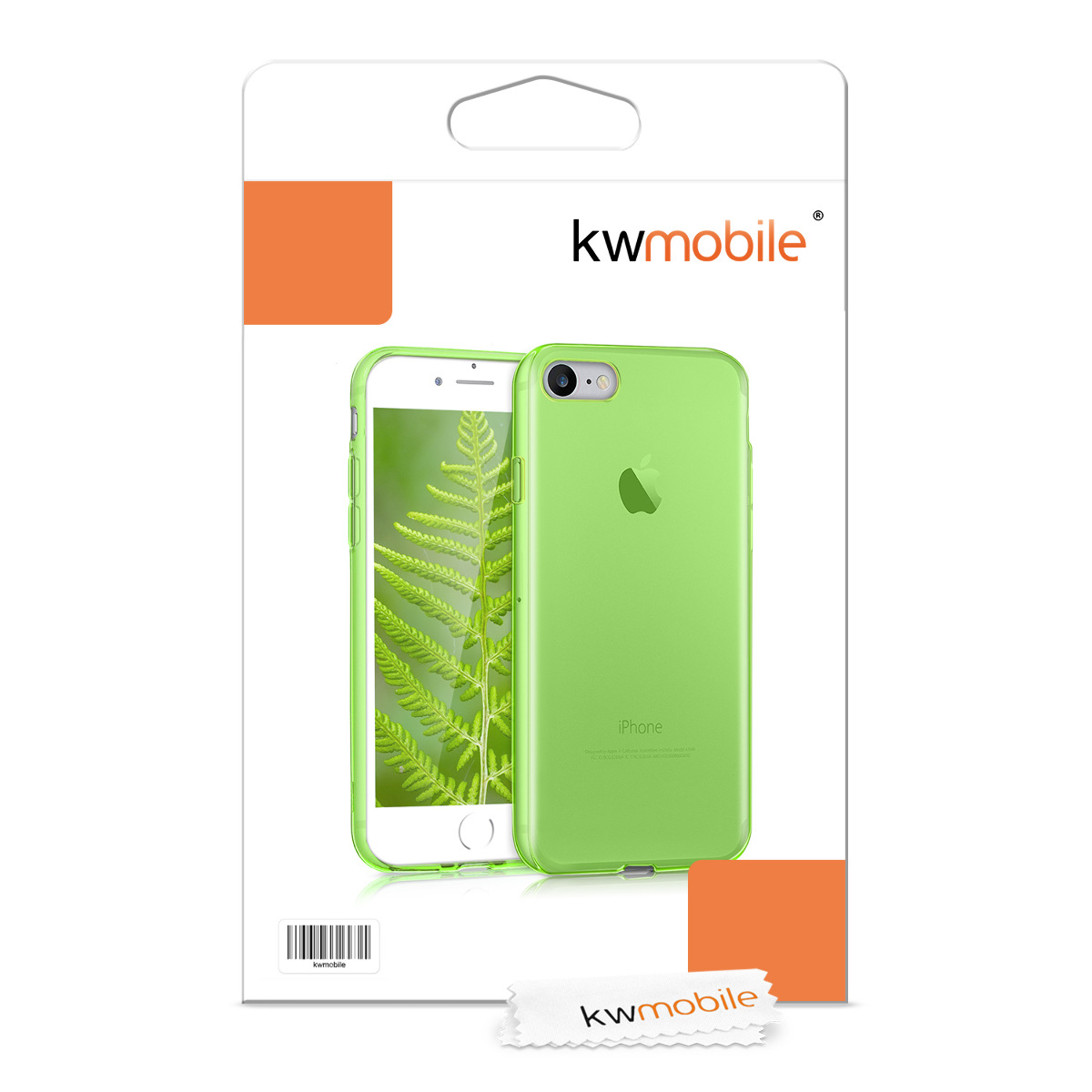 Transparentní TPU kryt kwmobile pro iPhone SE 2022/2020/8/7 - zelená