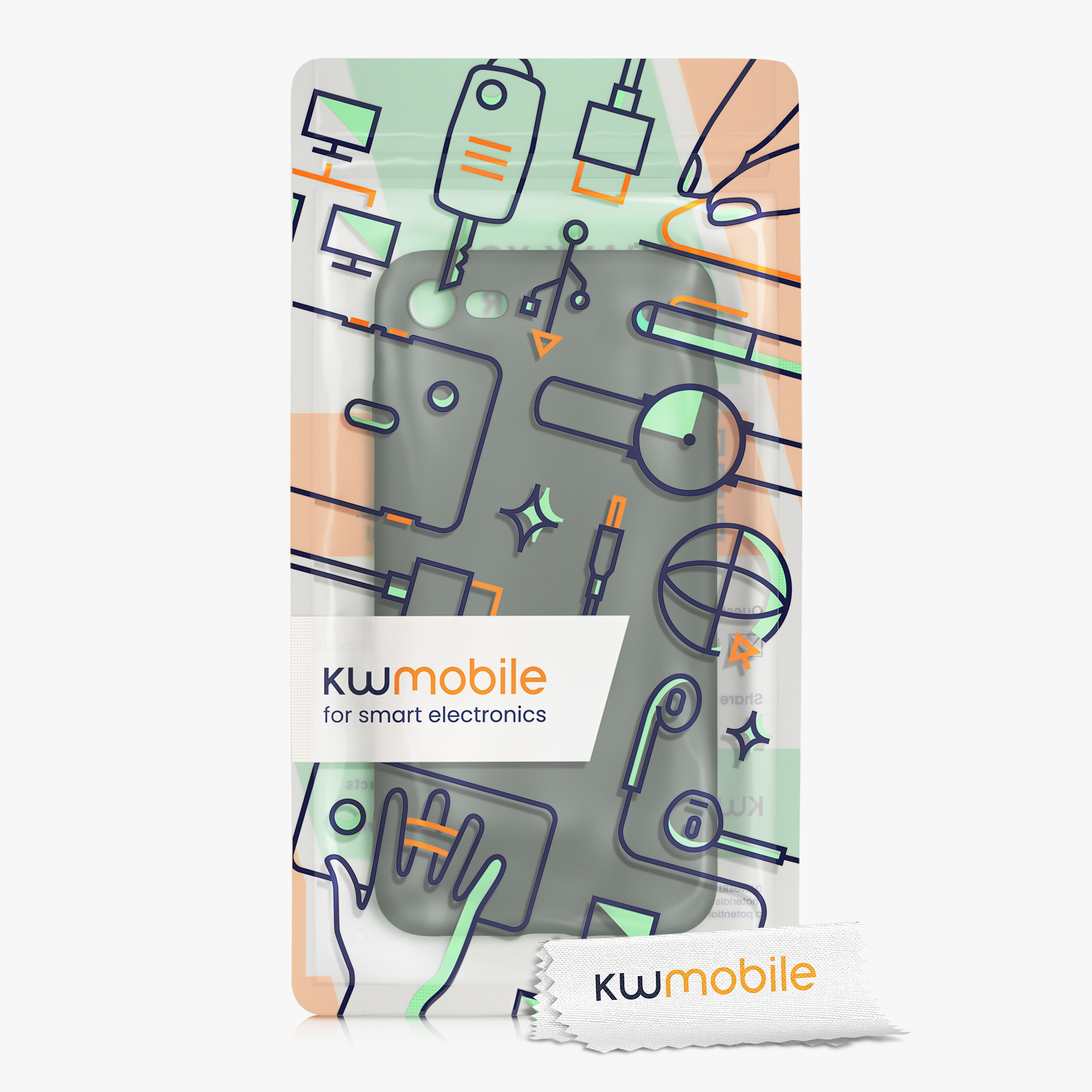 Silikonový TPU kryt kwmobile pro iPhone SE 2022/2020/8/7 - tmavě zelená matná