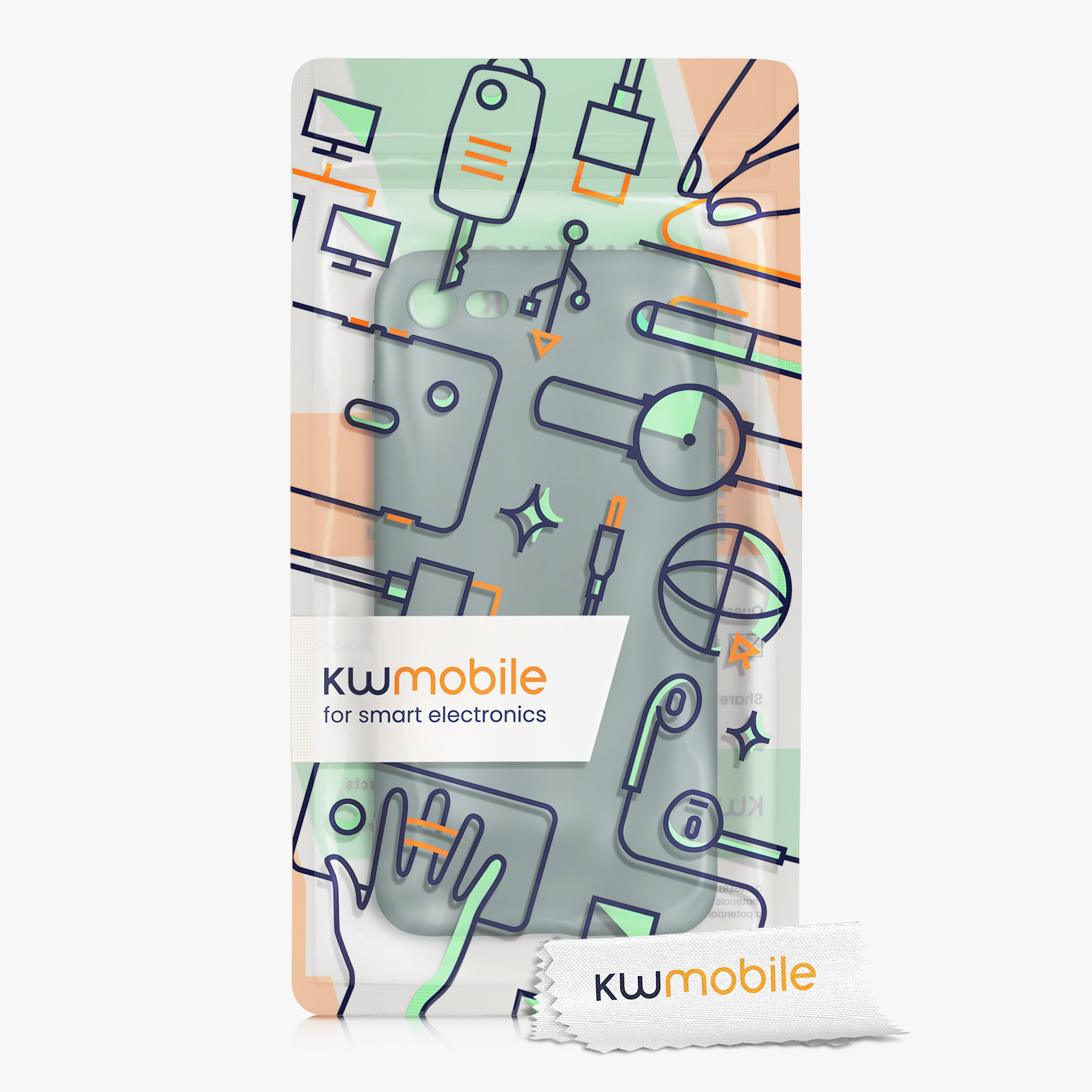 Silikonový TPU kryt kwmobile pro iPhone SE 2022/2020/8/7 - modrozelená