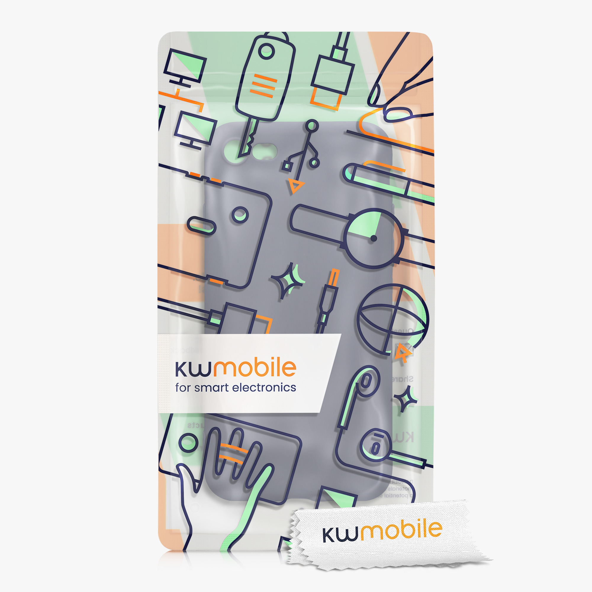 Silikonový TPU kryt kwmobile pro iPhone SE 2022/2020/8/7 - modrošedá