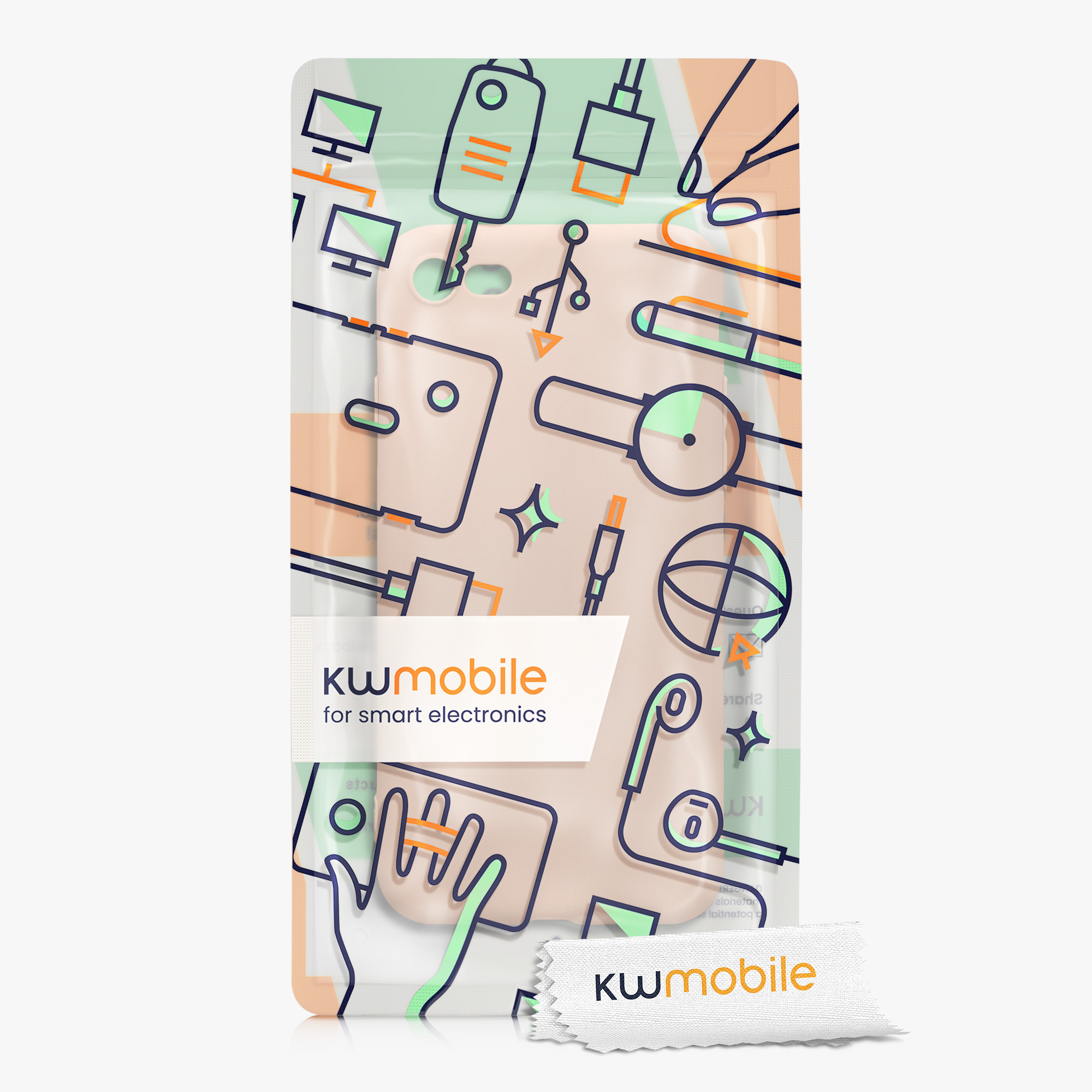 Silikonový TPU kryt kwmobile pro iPhone SE 2022/2020/8/7 - kokosová