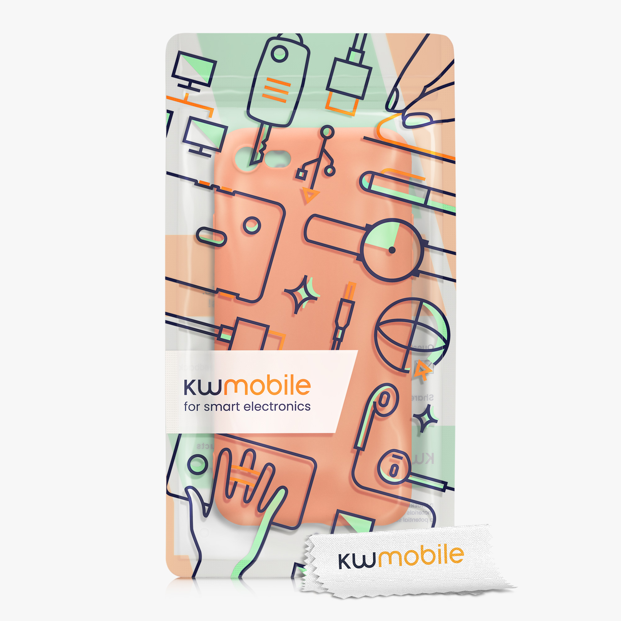 Silikonový TPU kryt kwmobile pro iPhone SE 2022/2020/8/7 - teplá meruňková