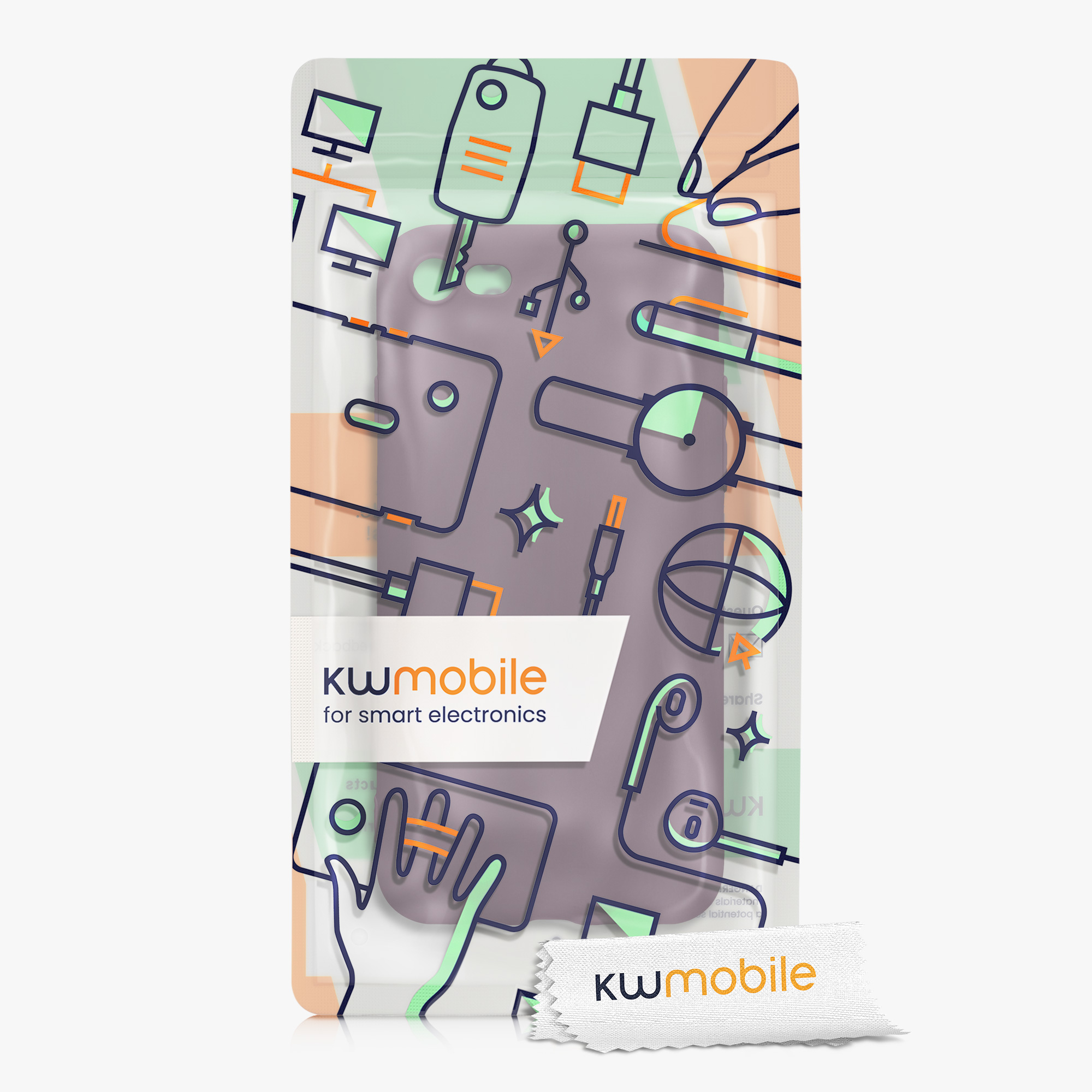 Silikonový TPU kryt kwmobile pro iPhone SE 2022/2020/8/7 - bledě fialová