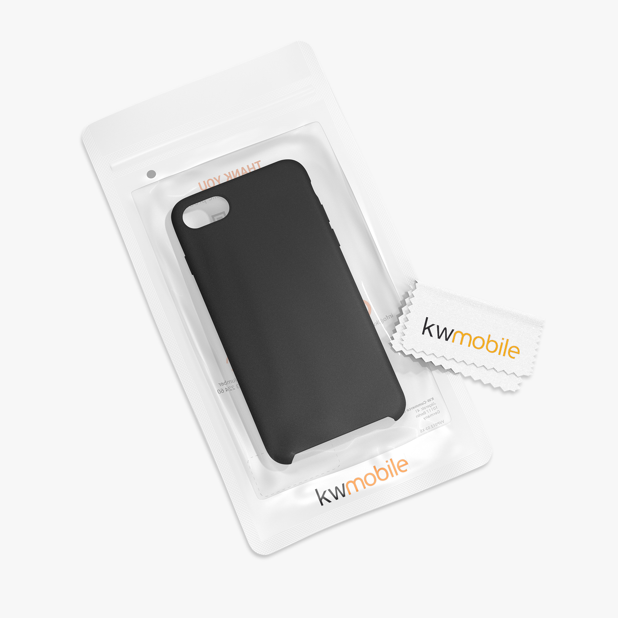 Silikonový TPU kryt kwmobile pro iPhone SE 2022/2020/8/7 - černá