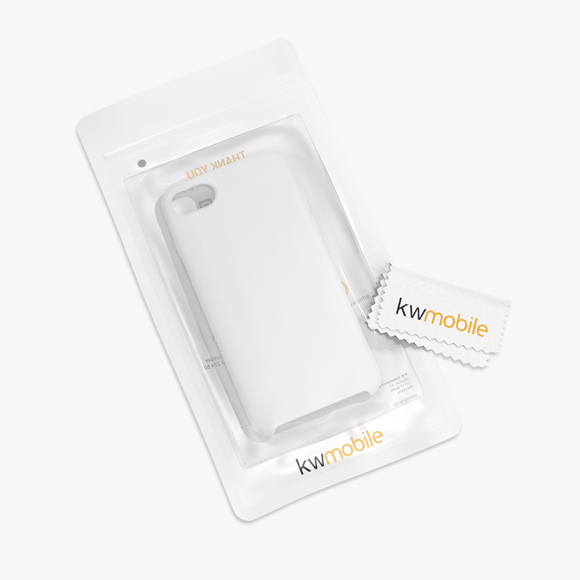 Silikonový TPU kryt kwmobile pro iPhone SE 2022/2020/8/7 - bílá
