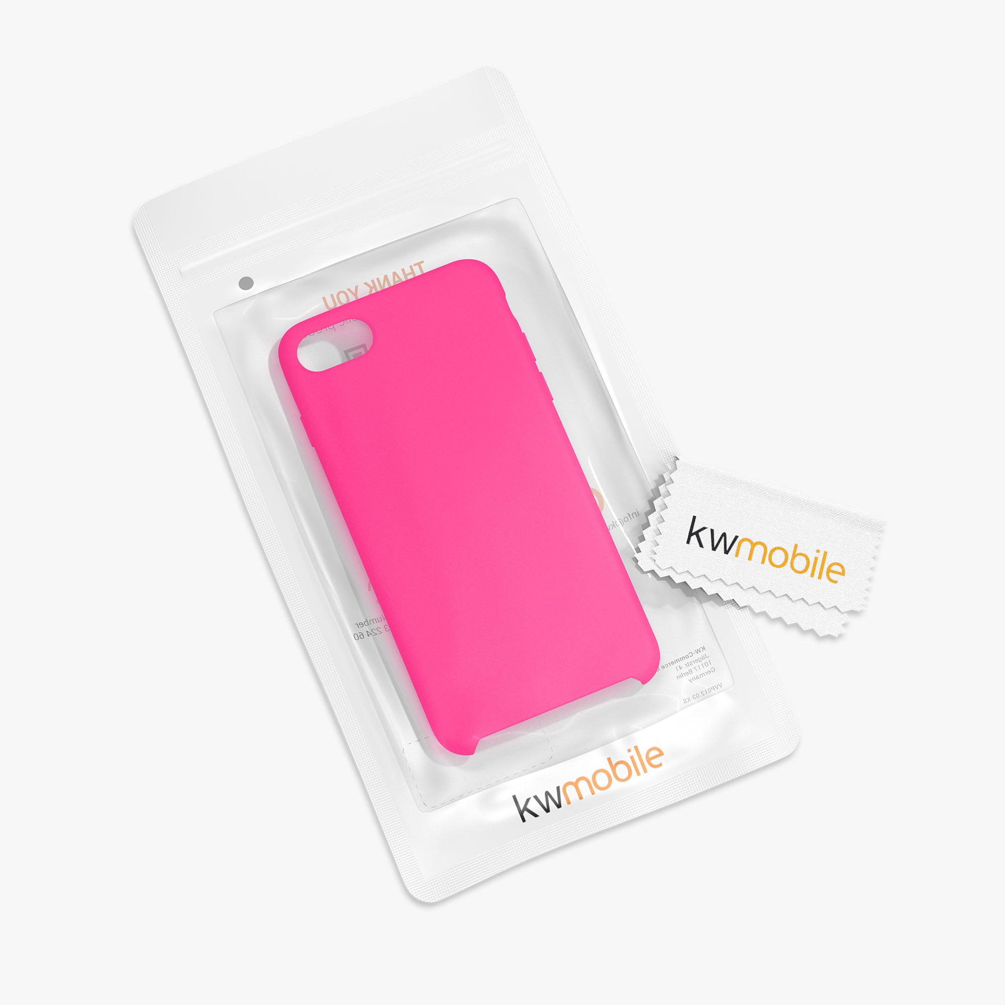 Silikonový TPU kryt kwmobile pro iPhone SE 2022/2020/8/7 - neonově růžová