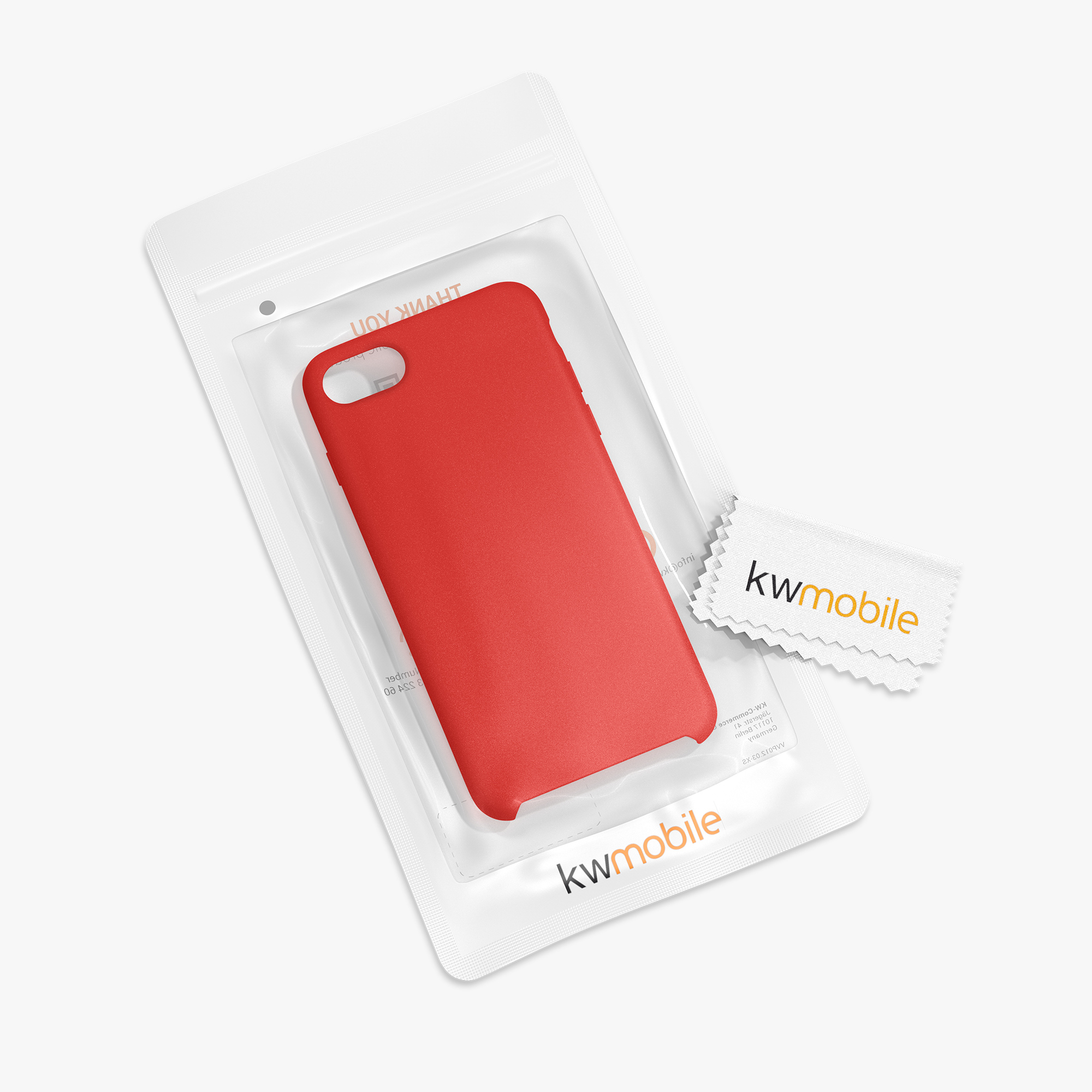 Silikonový TPU kryt kwmobile pro iPhone SE 2022/2020/8/7 - červená