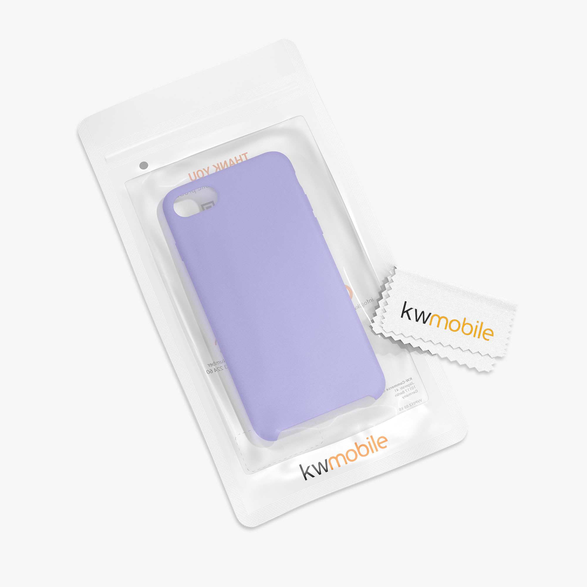 Silikonový TPU kryt kwmobile pro iPhone SE 2022/2020/8/7 - levandulová