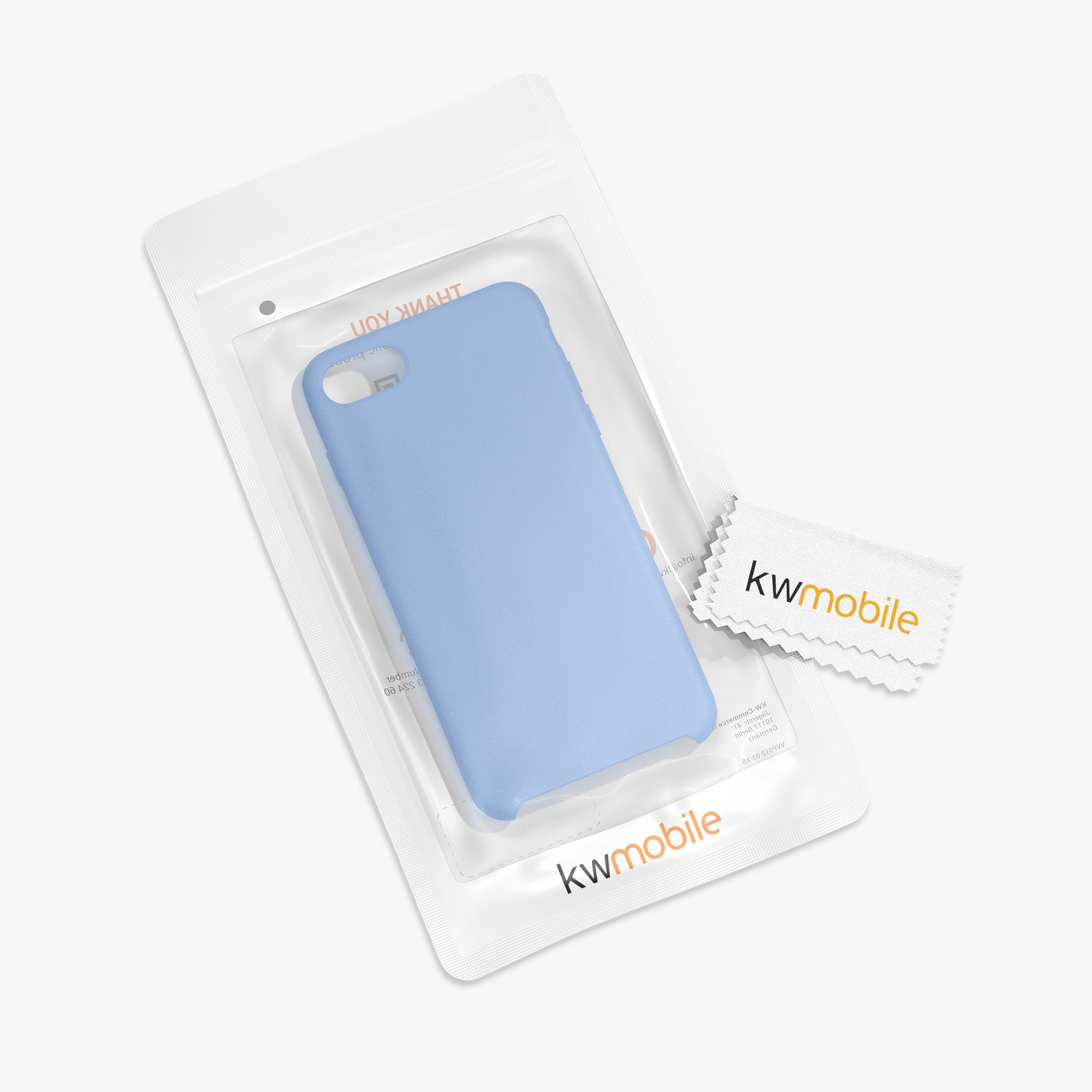 Silikonový TPU kryt kwmobile pro iPhone SE 2022/2020/8/7 - azurově modrá