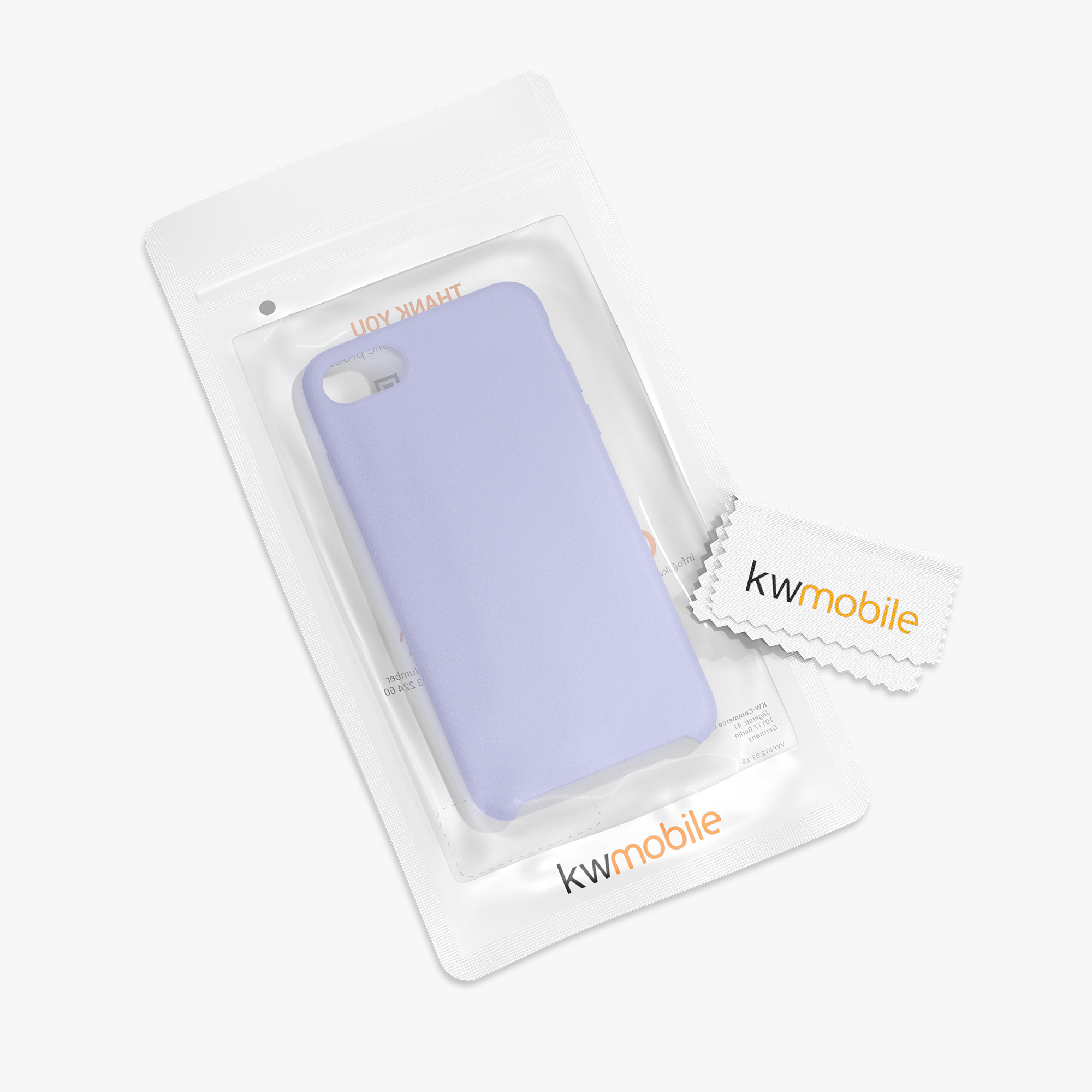 Silikonový TPU kryt kwmobile pro iPhone SE 2022/2020/8/7 - světle levandulová