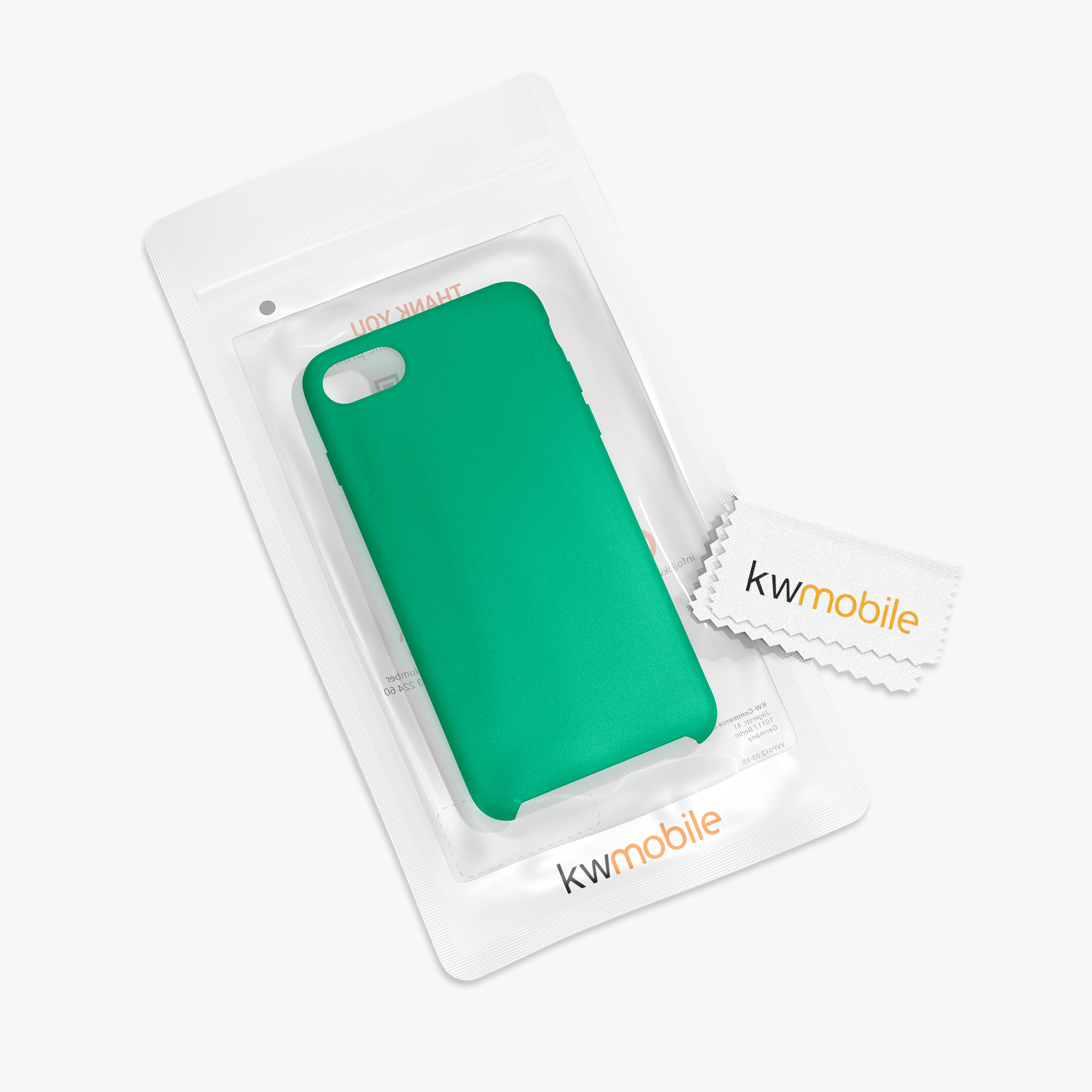 Silikonový TPU kryt kwmobile pro iPhone SE 2022/2020/8/7 - smaragdově zelená