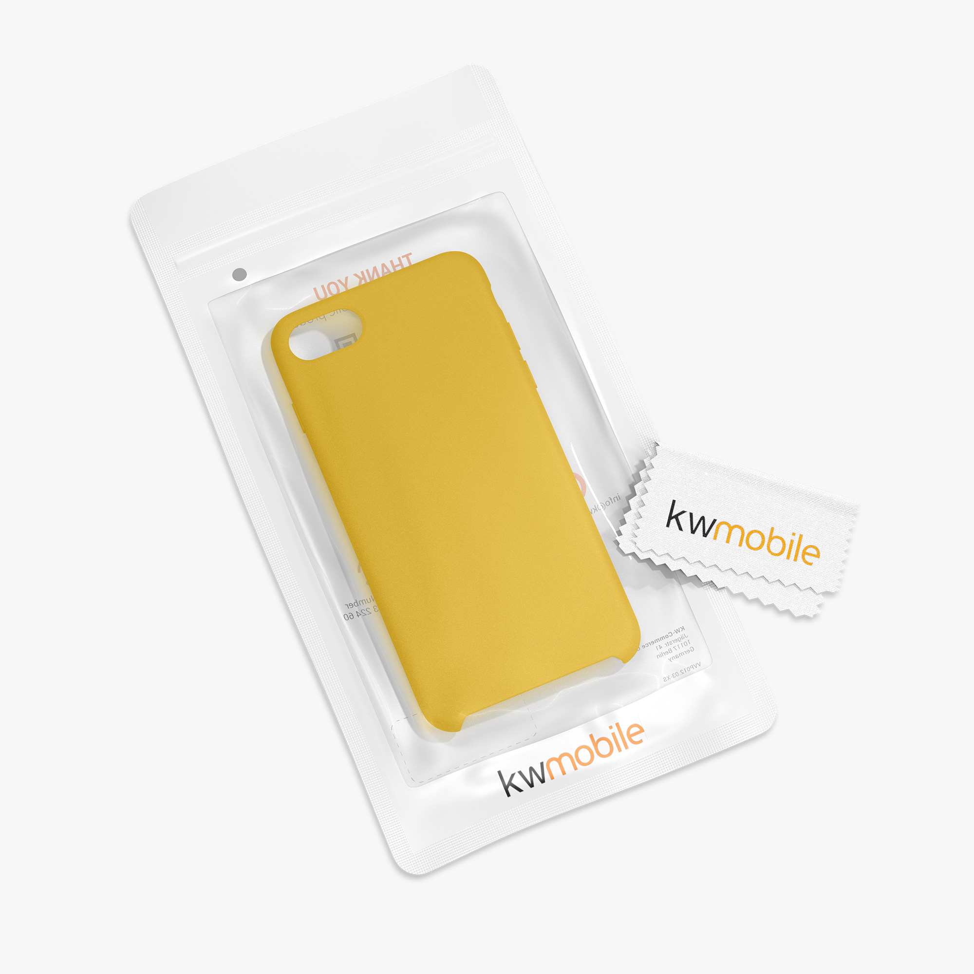 Silikonový TPU kryt kwmobile pro iPhone SE 2022/2020/8/7 - medově žlutá