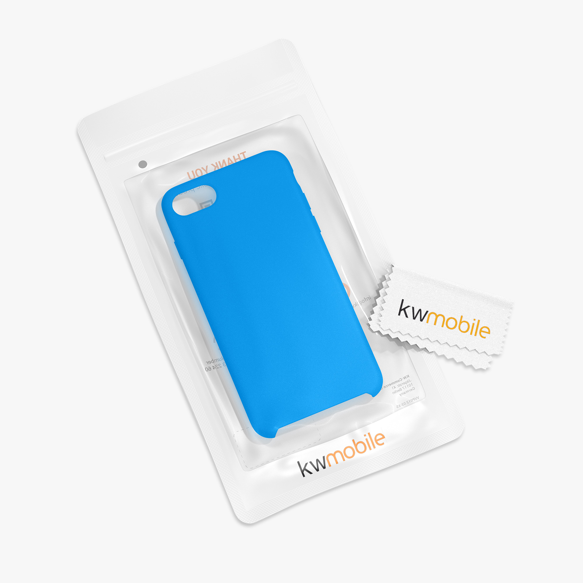 Silikonový TPU kryt kwmobile pro iPhone SE 2022/2020/8/7 - zářivě modrá