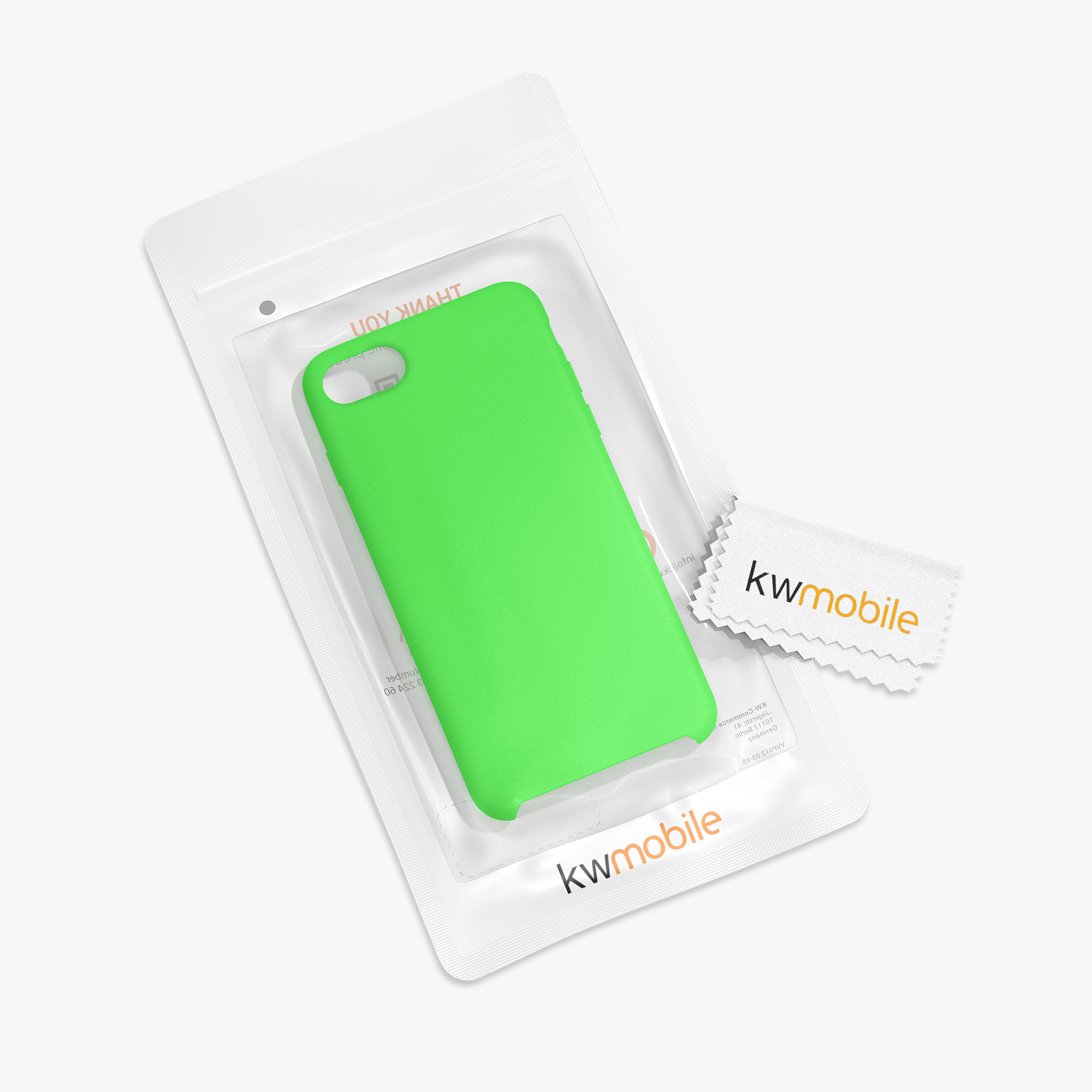 Silikonový TPU kryt kwmobile pro iPhone SE 2022/2020/8/7 - limetkově zelená