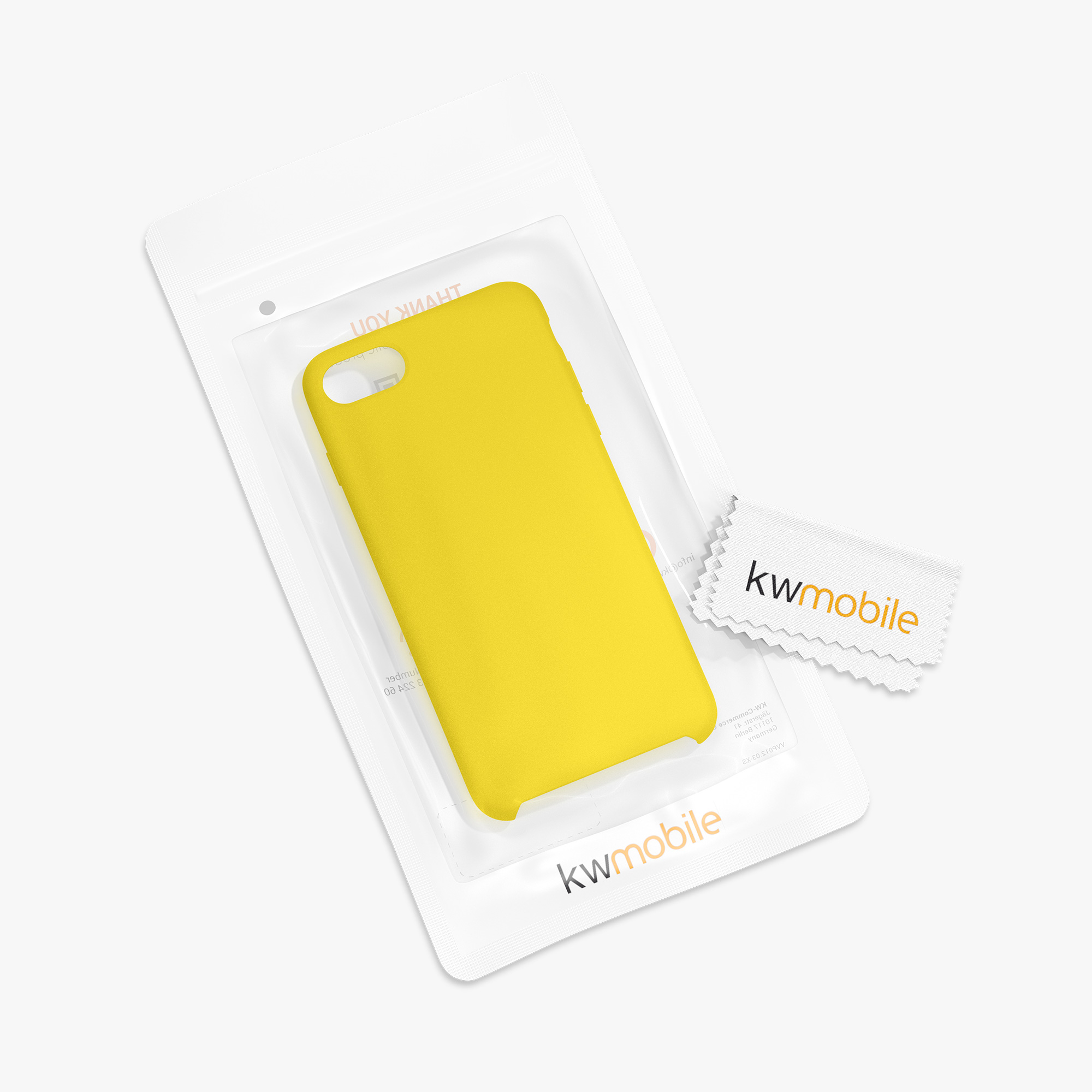 Silikonový TPU kryt kwmobile pro iPhone SE 2022/2020/8/7 - zářivě žlutá