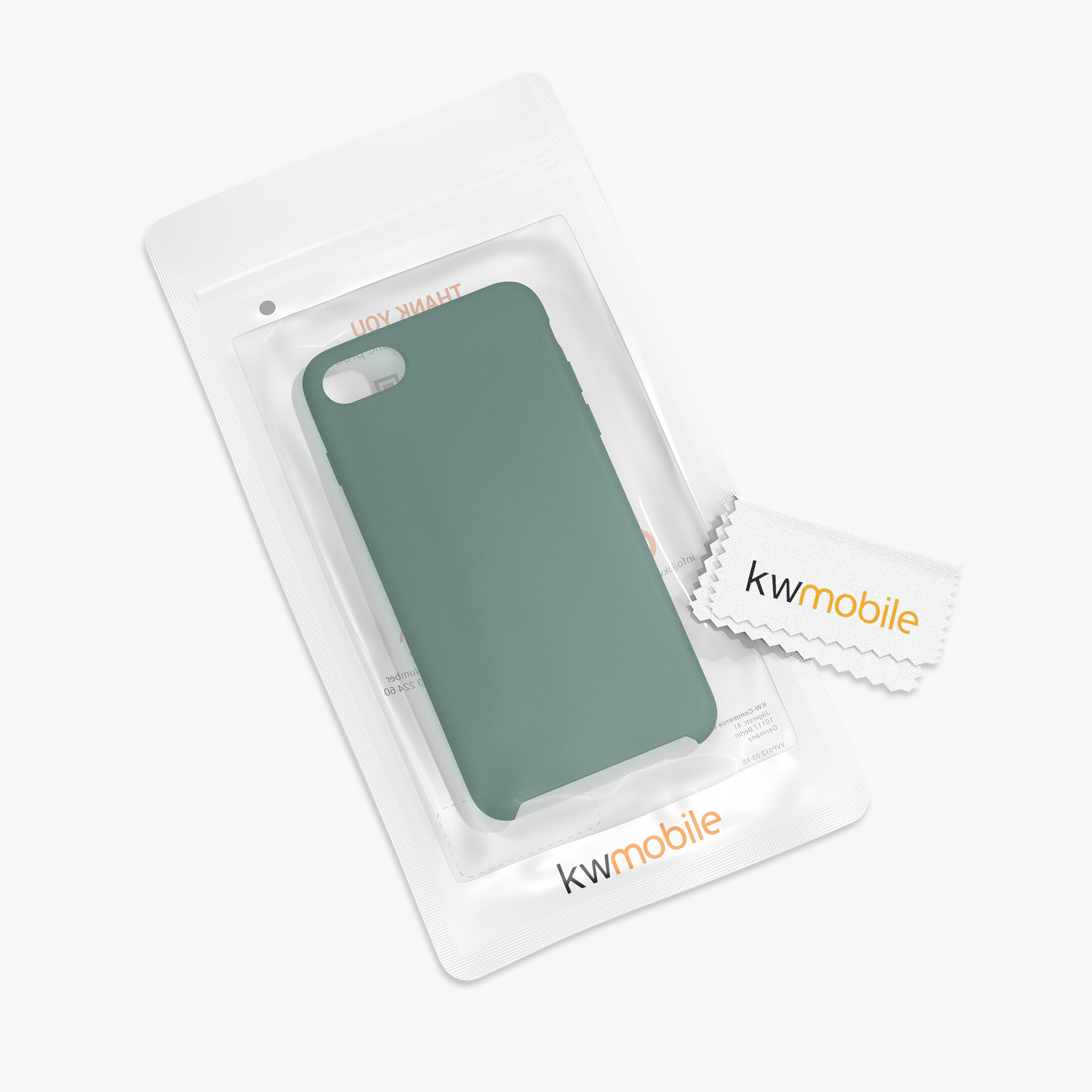 Silikonový TPU kryt kwmobile pro iPhone SE 2022/2020/8/7 - lesní zelená